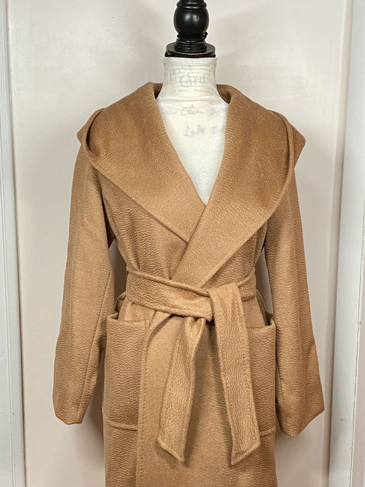 Max Mara Max Mara Rialto Camel Hair Belted Short Hooded Coat size 14 Size XL / US 12-14 / IT 48-50 - 6 Thumbnail
