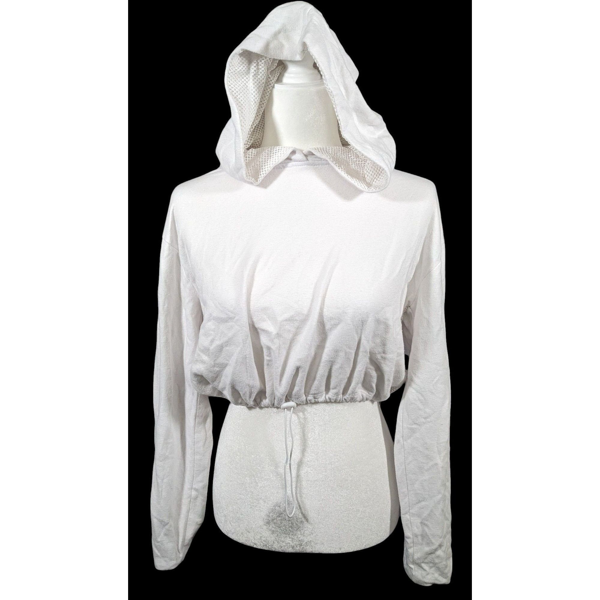Garage 90s Y2K White Cropped Mesh Hoodie by Garage Size M / US 6-8 / IT 42-44 - 1 Thumbnail