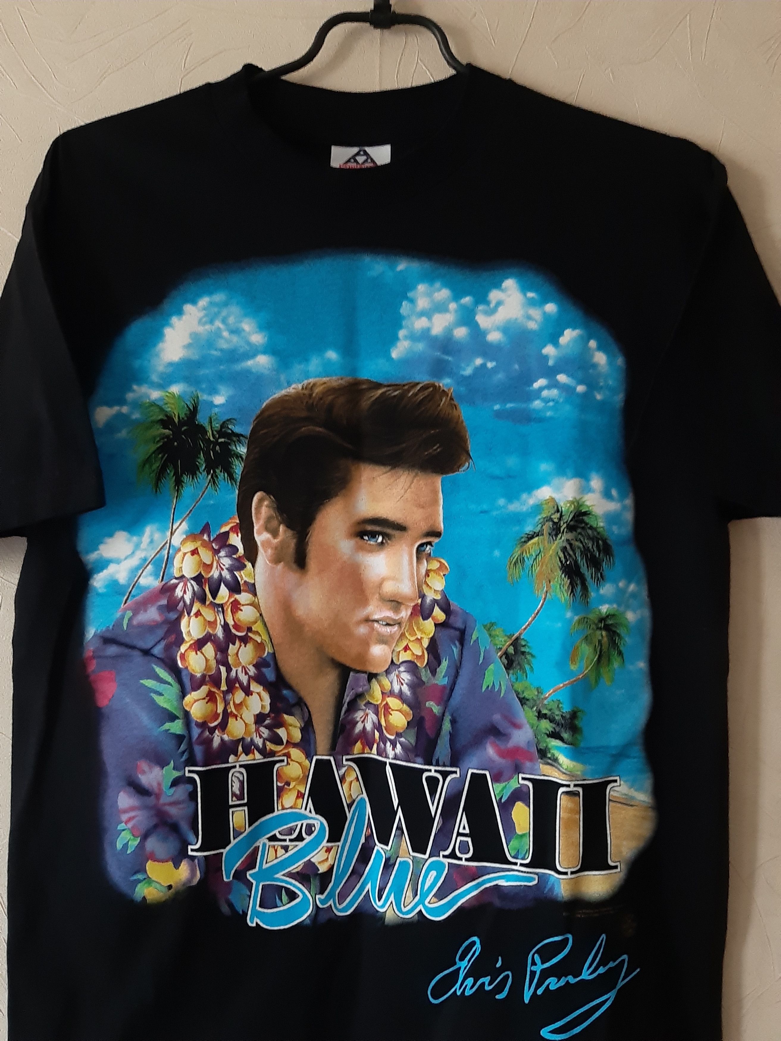 AAA × Vintage Rare Vintage 1996 Official Elvis Presley Hawaii Blue Shirt Size US M / EU 48-50 / 2 - 2 Thumbnail