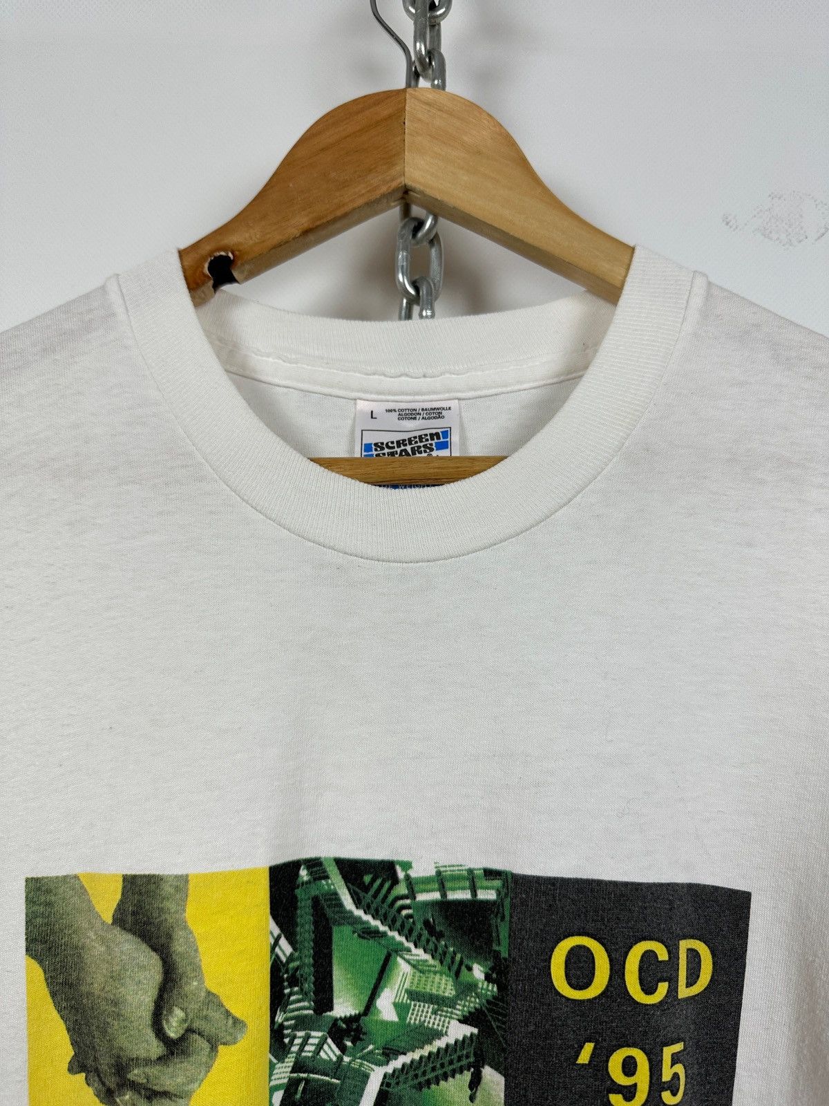 Vintage 1995 Vintage Pfizer OCD Single Stitch White T-Shirt Size US L / EU 52-54 / 3 - 8 Thumbnail