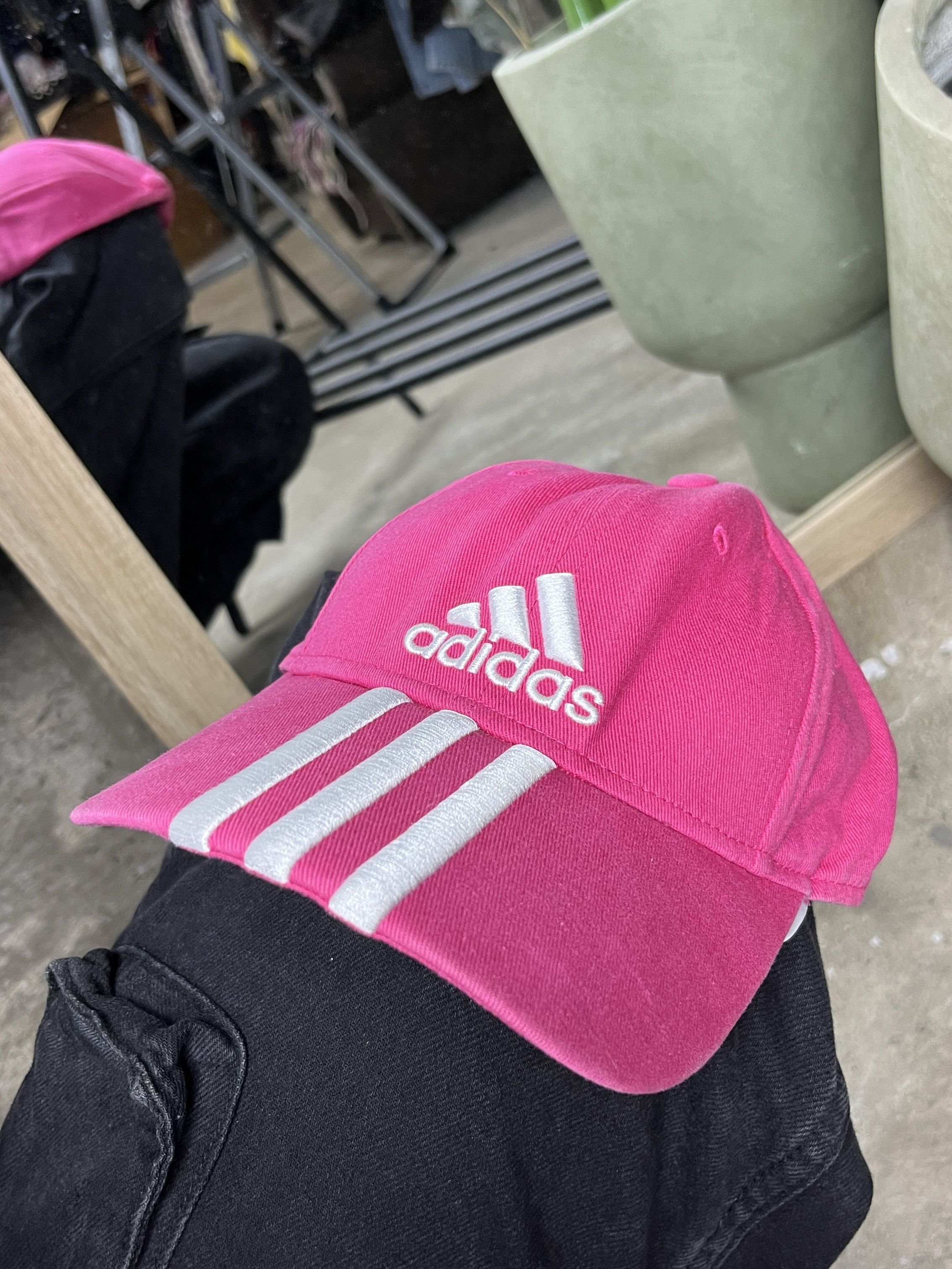 Vintage 2000s ADIDAS PINK 3-STRIPES LOGO CAP - № 4503 Size ONE SIZE - 2 Thumbnail