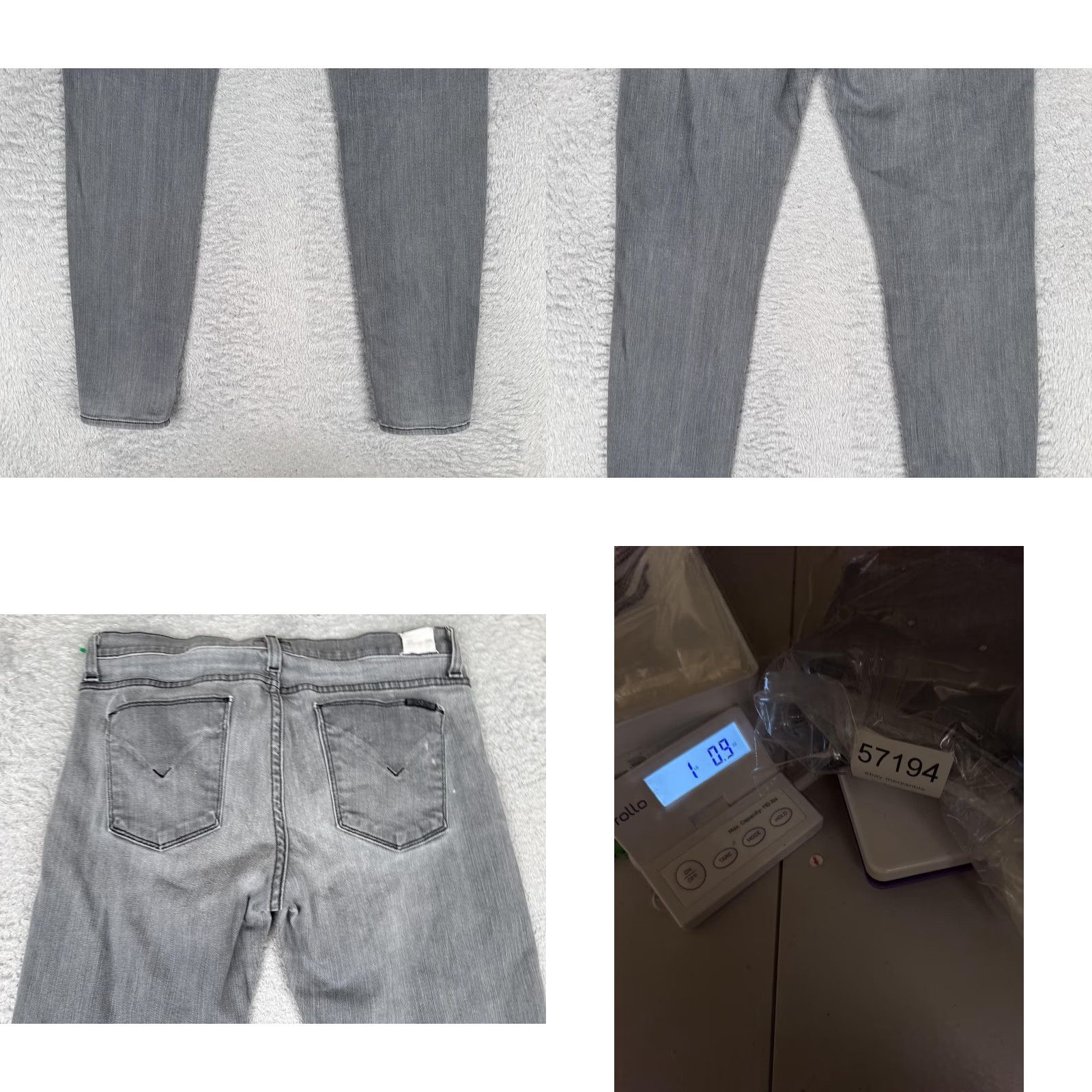 Hudson Hudson Womens Skinny Jeans Gray Medium Wash Studded 29x28 Slim Stretch Mid Rise 5-Pocket Denim Size 29" - 10 Thumbnail