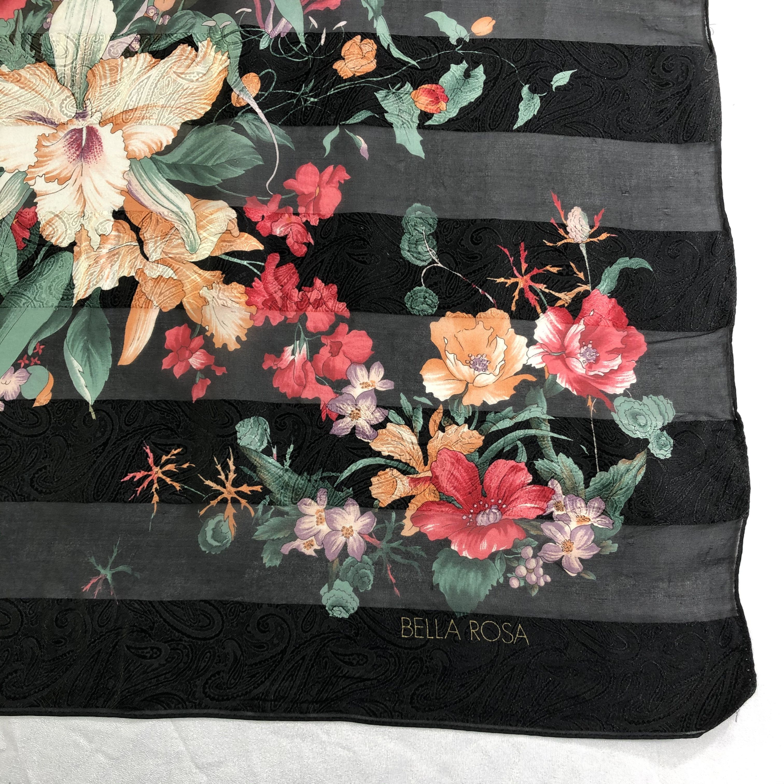 Vintage Vintage Bella Rosa Silk Scarf Size ONE SIZE - 3 Thumbnail