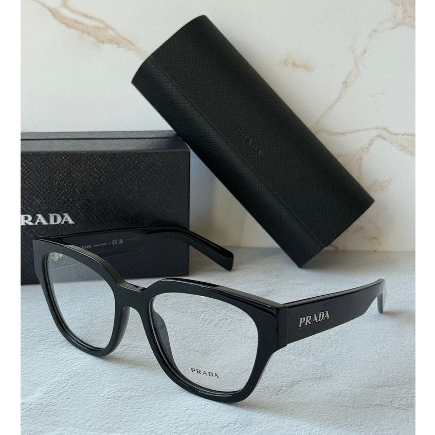 Prada NEW Prada PR C06V Black Cat Eye Eyeglasses Frames Size ONE SIZE - 1 Thumbnail