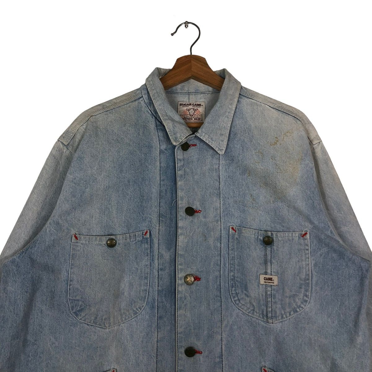 Sugar Cane 🔥VINTAGE DENIM CHORE JACKET SUGAR CANE WESTERN WEAR USA Size US L / EU 52-54 / 3 - 2 Thumbnail
