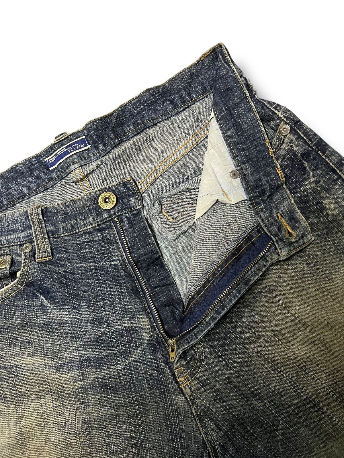 Japanese Brand Vintage Japanese Oririn Villand - Mud Wash Whiskering Jeans Size US 35 - 12 Thumbnail
