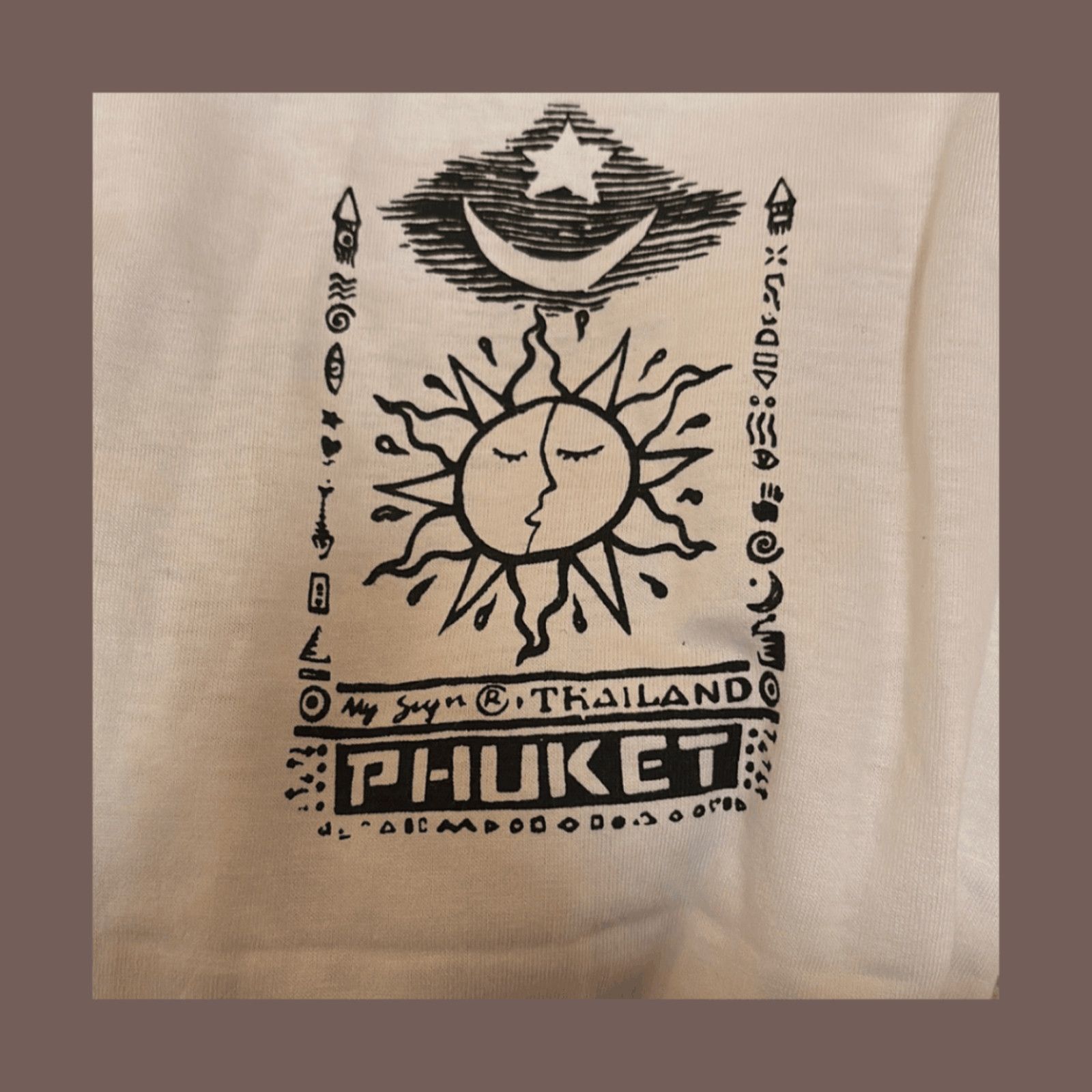 Vintage VTG Travel Tee | Phuket Thailand Sun Print | 90s Graphic Size US L / EU 52-54 / 3 - 2 Thumbnail