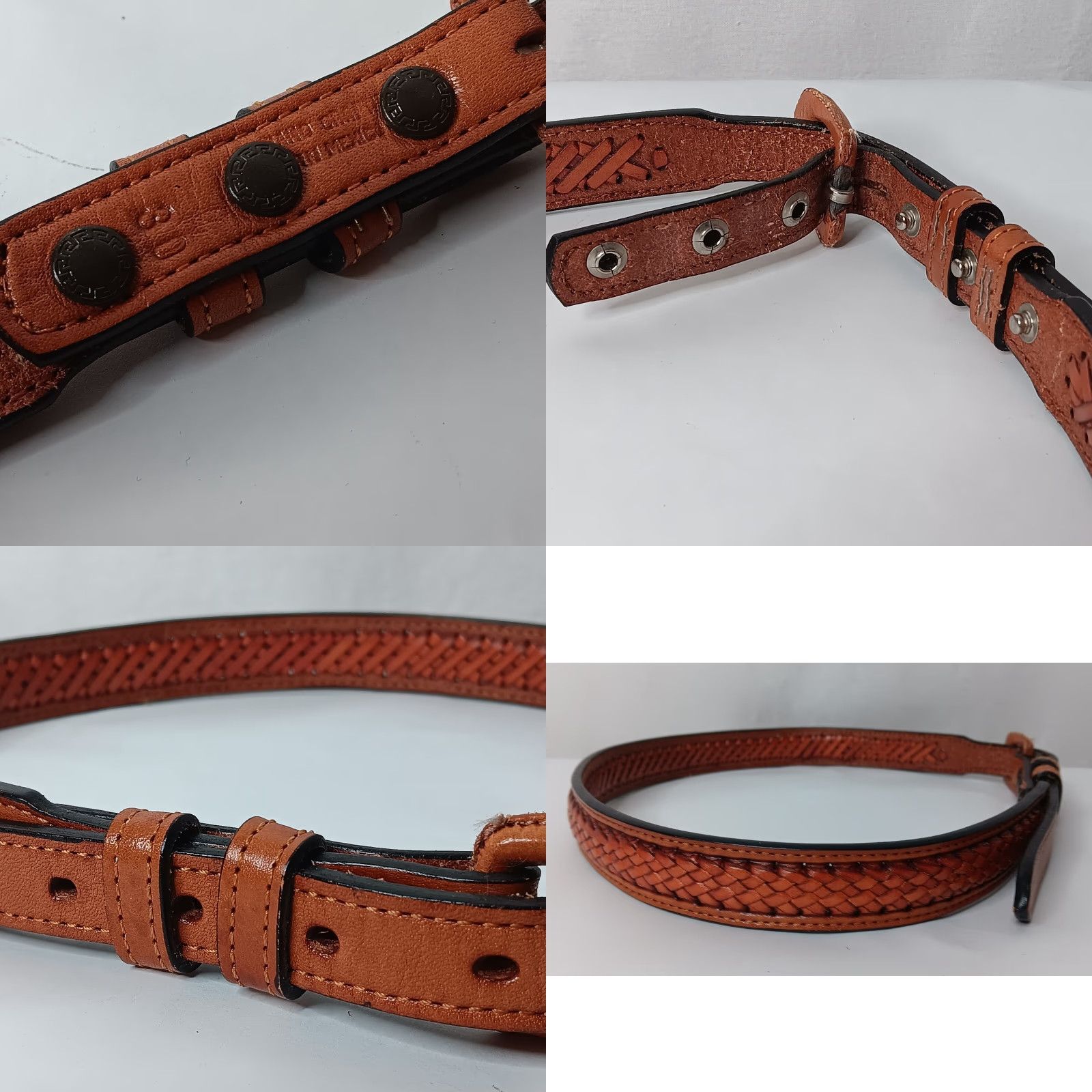 Vintage VINTAGE Handmade Mexican Leather Braided Belt Women 30 Brown 26.5-30" Adjustable 15/16" Womens Size ONE SIZE - 8 Thumbnail