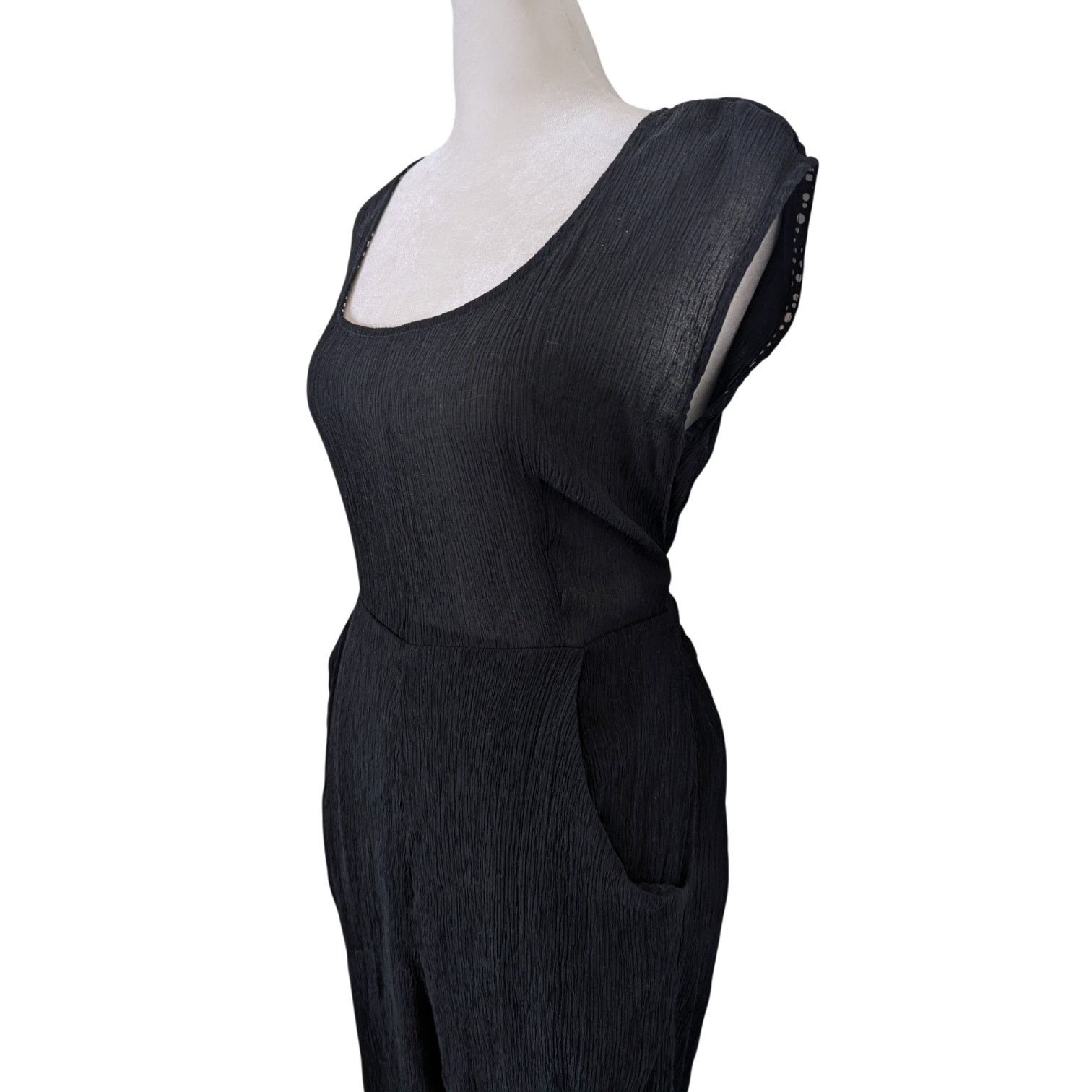 Anthropologie Anthropologie Abbey Tie Waist Black Gauzy Jumpsuit Size 4 Size 27" / US 4 / IT 40 - 4 Thumbnail