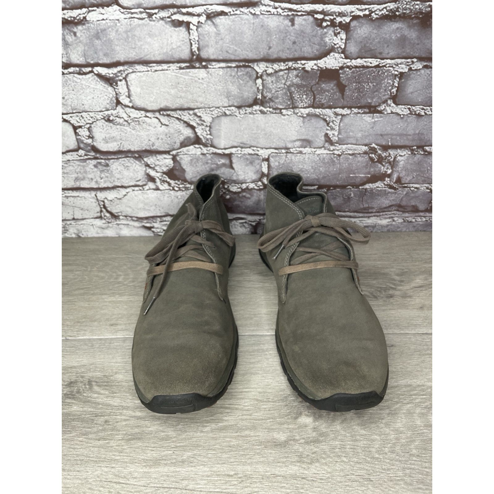 Eddie Bauer Eddie Bauer Green Brown Suede Leather Mid Lace Up Desert Boo Size US 11.5 / EU 44-45 - 16 Thumbnail