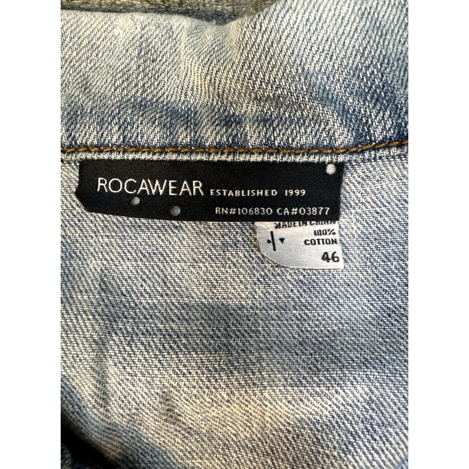 Rocawear VINTAGE Rocawear Denim Jacket 46 Men Blue Hip Hop Streetwear Y2K Rare Denim Jacket Size US S / EU 44-46 / 1 - 2 Thumbnail