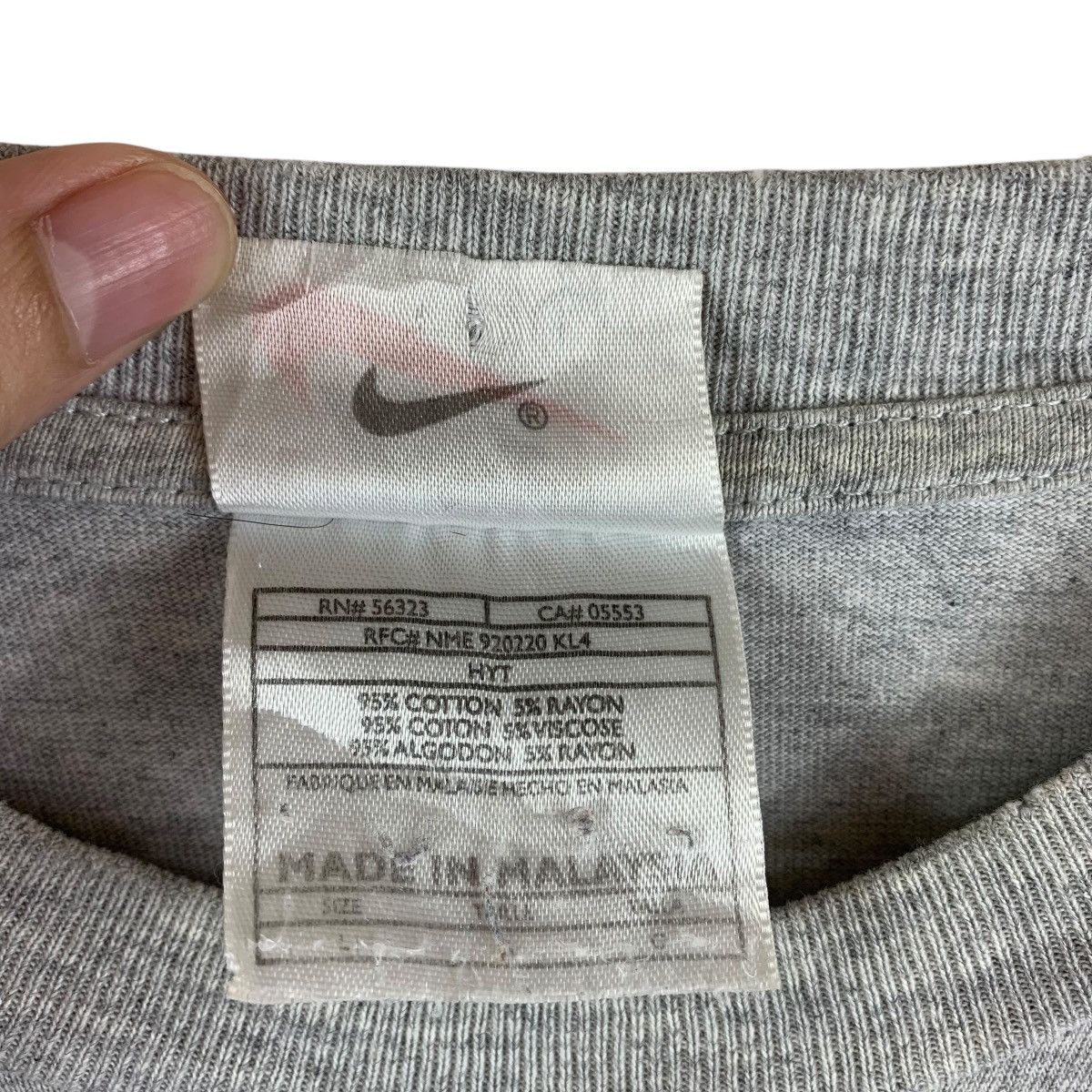 Nike × Vintage Vintage NIKE center swoosh big logo spellout back hit tee Size US L / EU 52-54 / 3 - 10 Thumbnail
