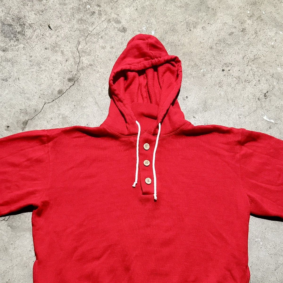 Vintage VINTAGE 80s RED ACRYLIC HOODIE! Size US M / EU 48-50 / 2 - 3 Thumbnail