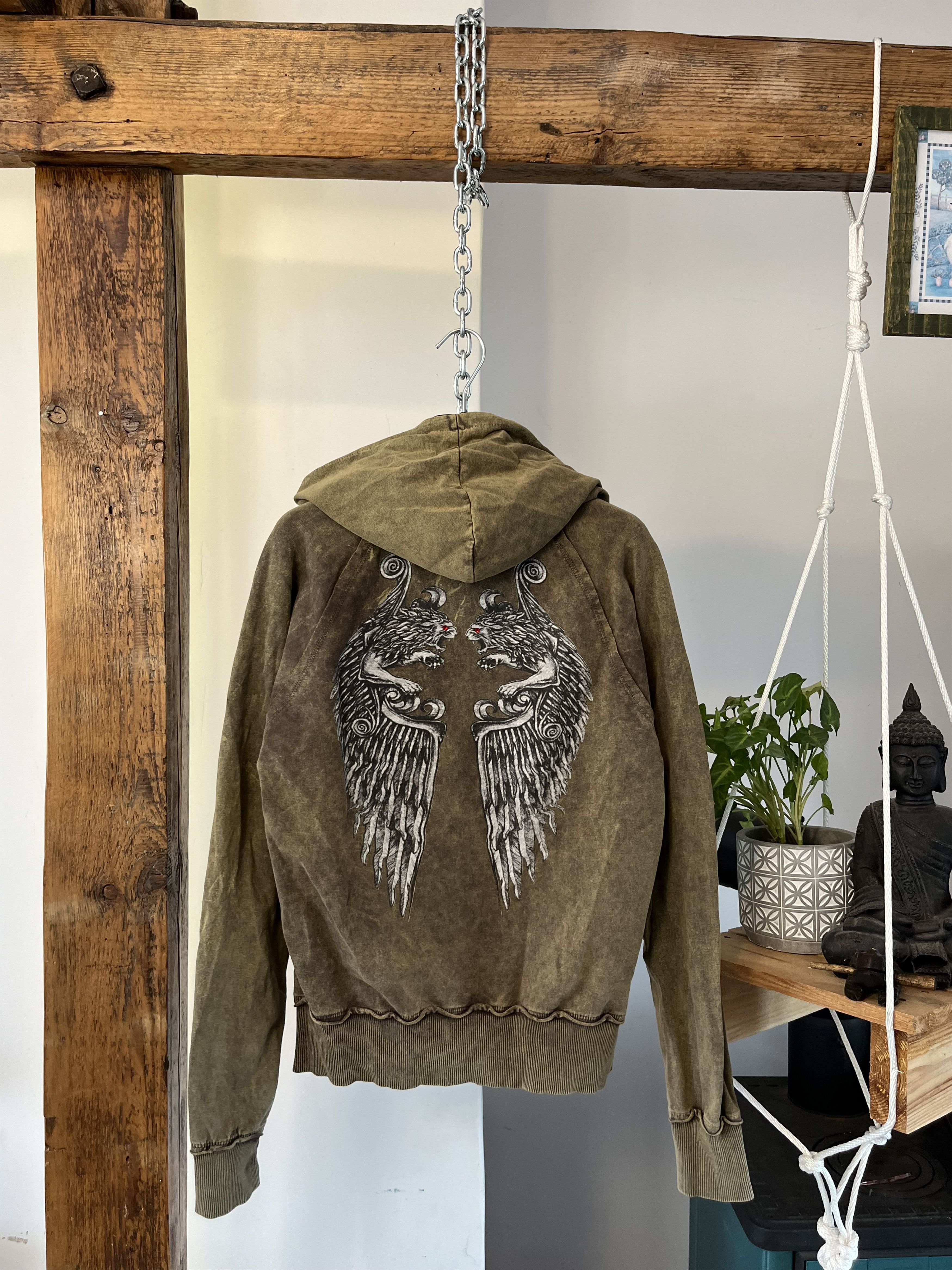 Affliction × Vintage y2k Tribal Tattoo Replay Affiction Opium Style Womens Hoodie Size US S / EU 44-46 / 1 - 2 Thumbnail