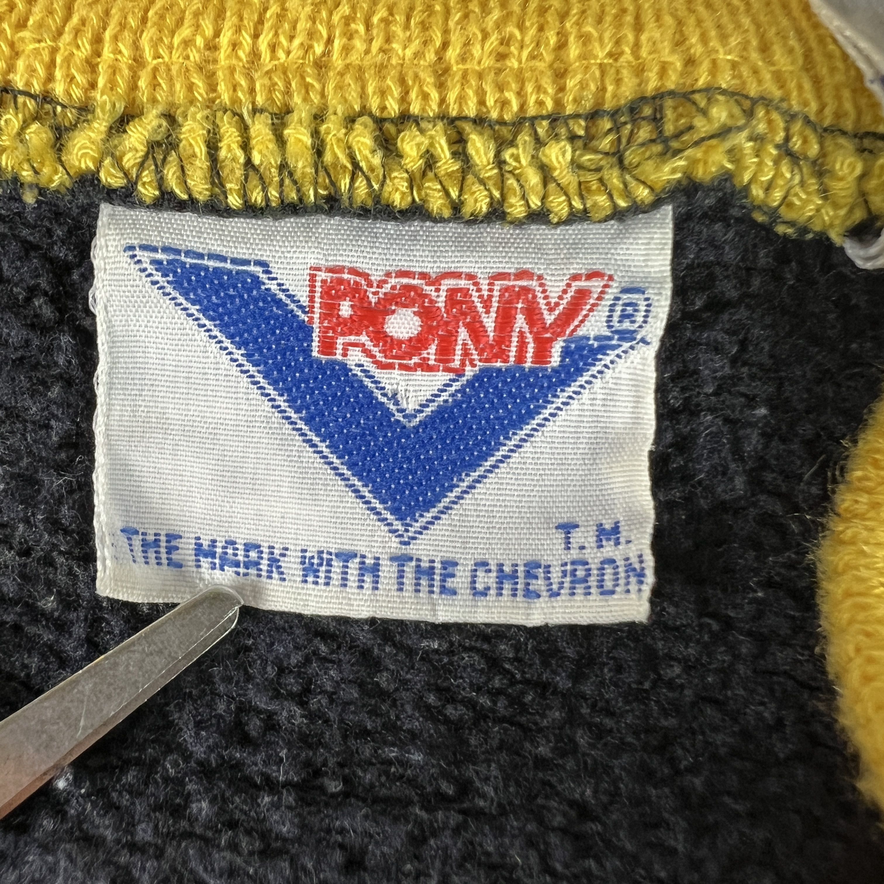 PONY × Vintage VTG 80s Pony Track Jacket Black Faded Full Zip Sweatshirt Size US M / EU 48-50 / 2 - 9 Thumbnail