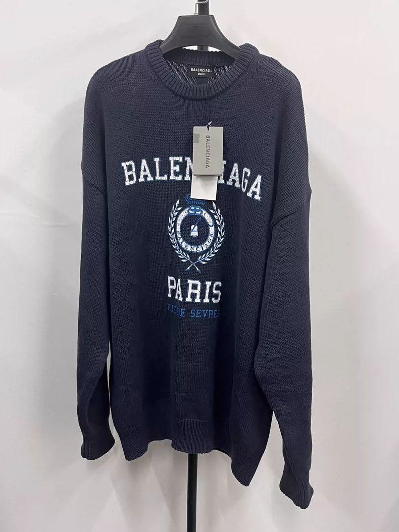 Balenciaga Balenciaga SS22 Logo College Crewneck Sweater 2505-Nextarro Size US S / EU 44-46 / 1 - 1 Thumbnail
