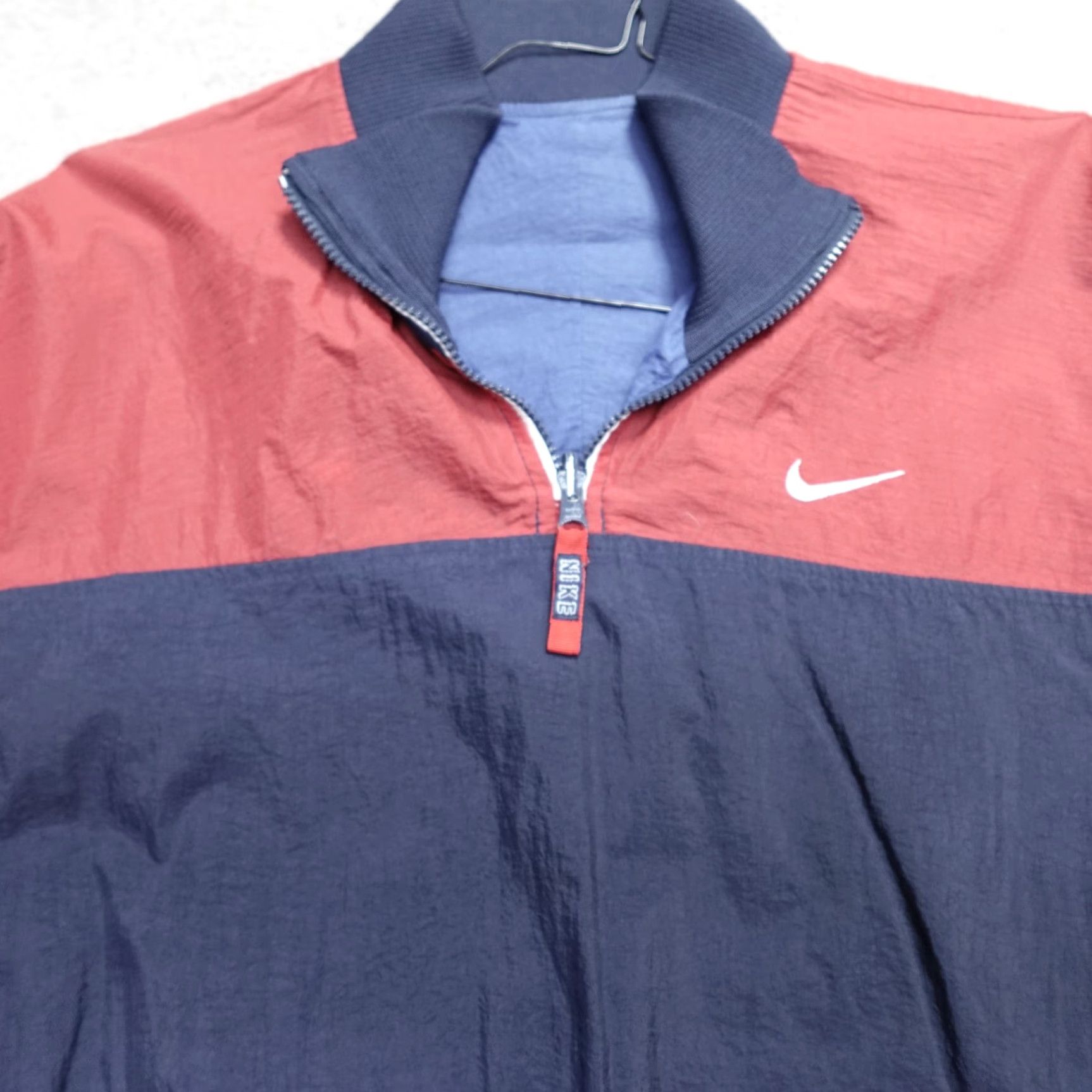 Nike VINTAGE Nike Womens Jacket XL Blue Windbreaker 1/4 Zip Reversible Raglan Size XL / US 12-14 / IT 48-50 - 3 Thumbnail