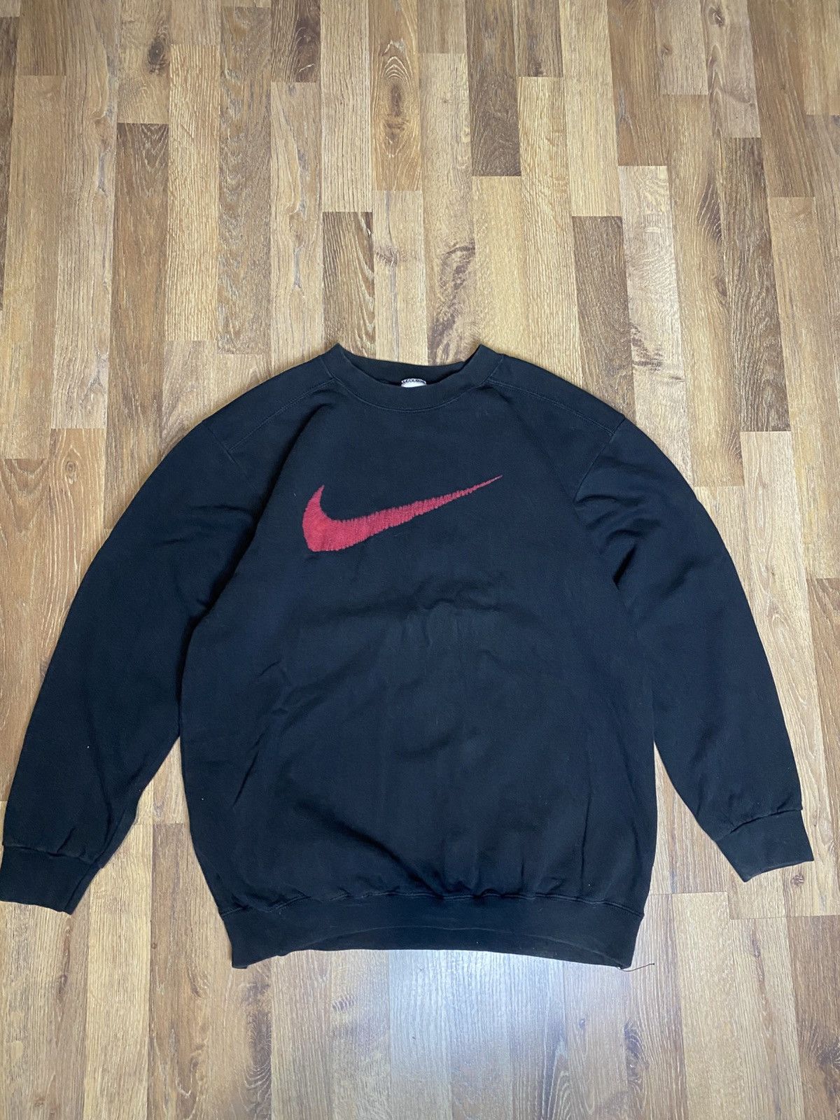 Nike × Vintage 80s Nike Vintage Sweatshirt Center Logo Y2K 90s Rare Size US XL / EU 56 / 4 - 1 Thumbnail