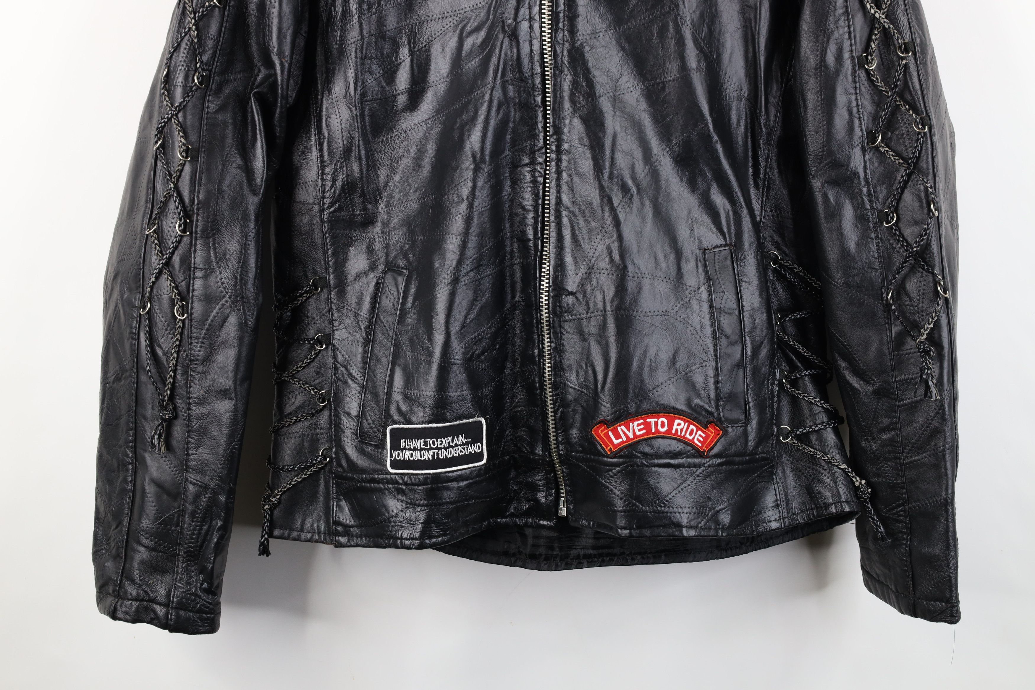 Vintage Vintage 90s Buffalo Leather Motorcycle Cafe Racer Jacket Size US L / EU 52-54 / 3 - 3 Thumbnail