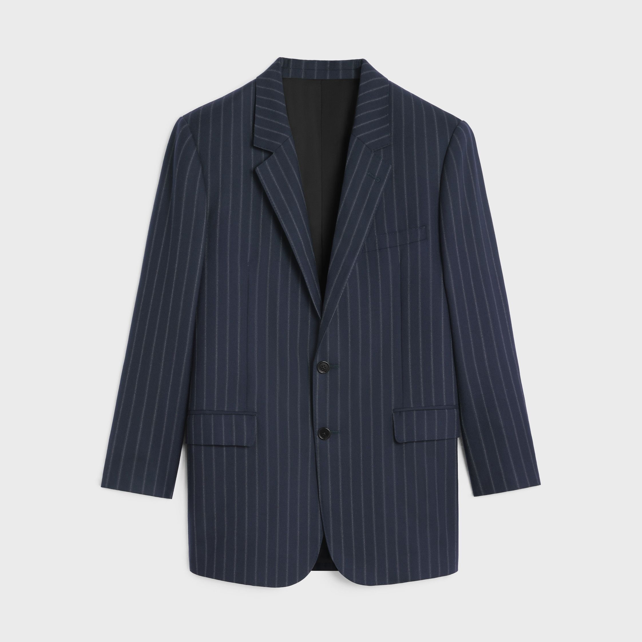Celine BNF BLAZER IN STRIPED WOOL navy/craie Size S / US 4 / IT 40 - 1 Thumbnail