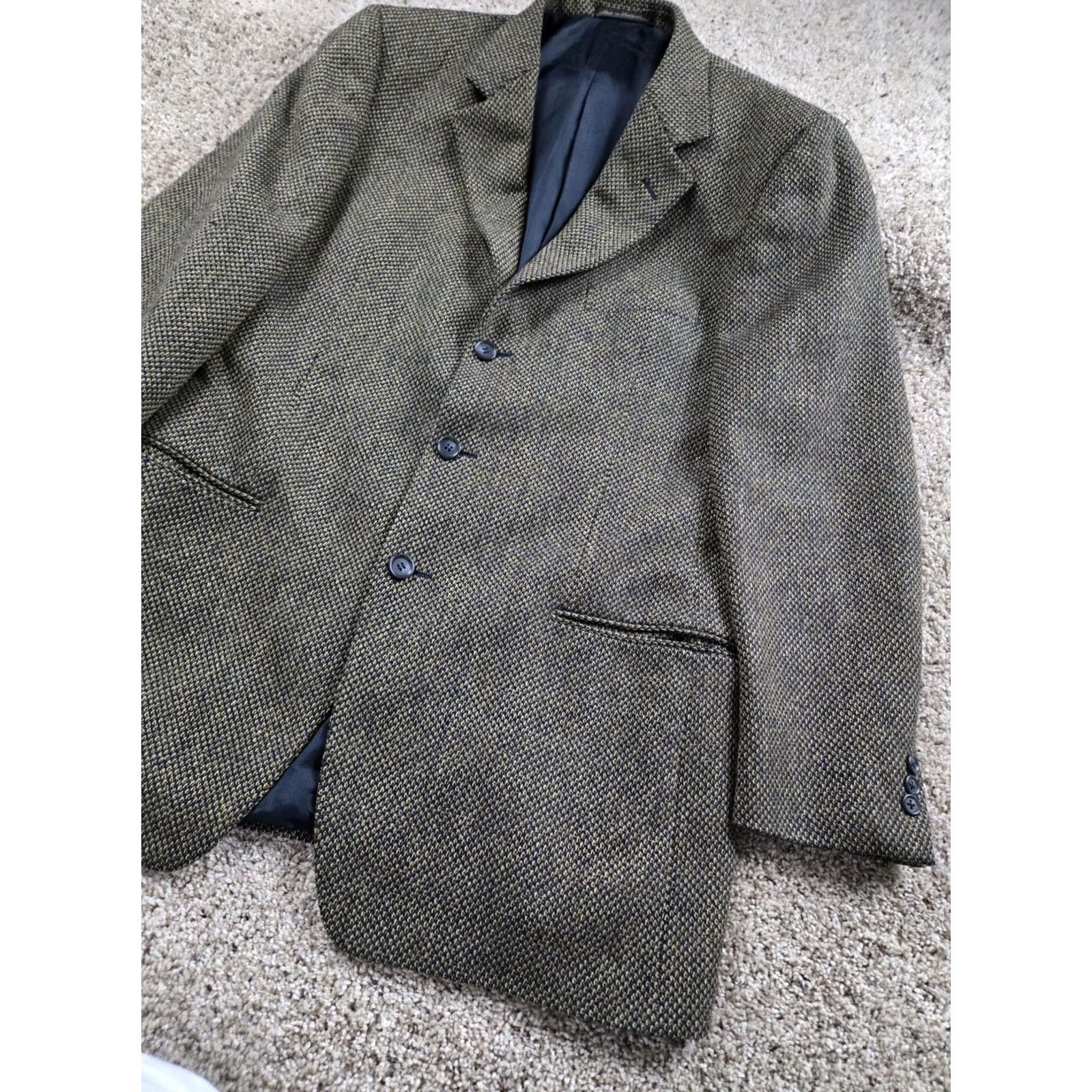 Ermenegildo Zegna Ermenegildo Zegna Blazer Single-Breasted Wool Brown Plaid Notch 3-Button Chest 40 L EU 52 L US Mens Vintage? Size 42R - 2 Thumbnail