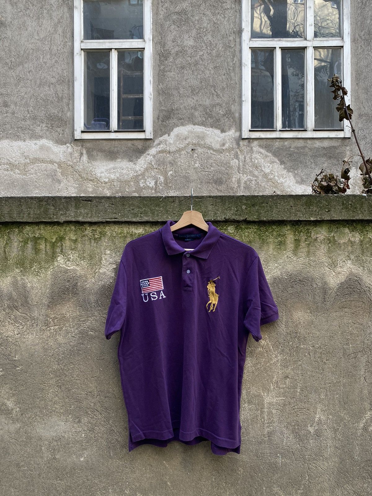 Polo Ralph Lauren USA Embroidered Logo Y2K Polo T-Shirt