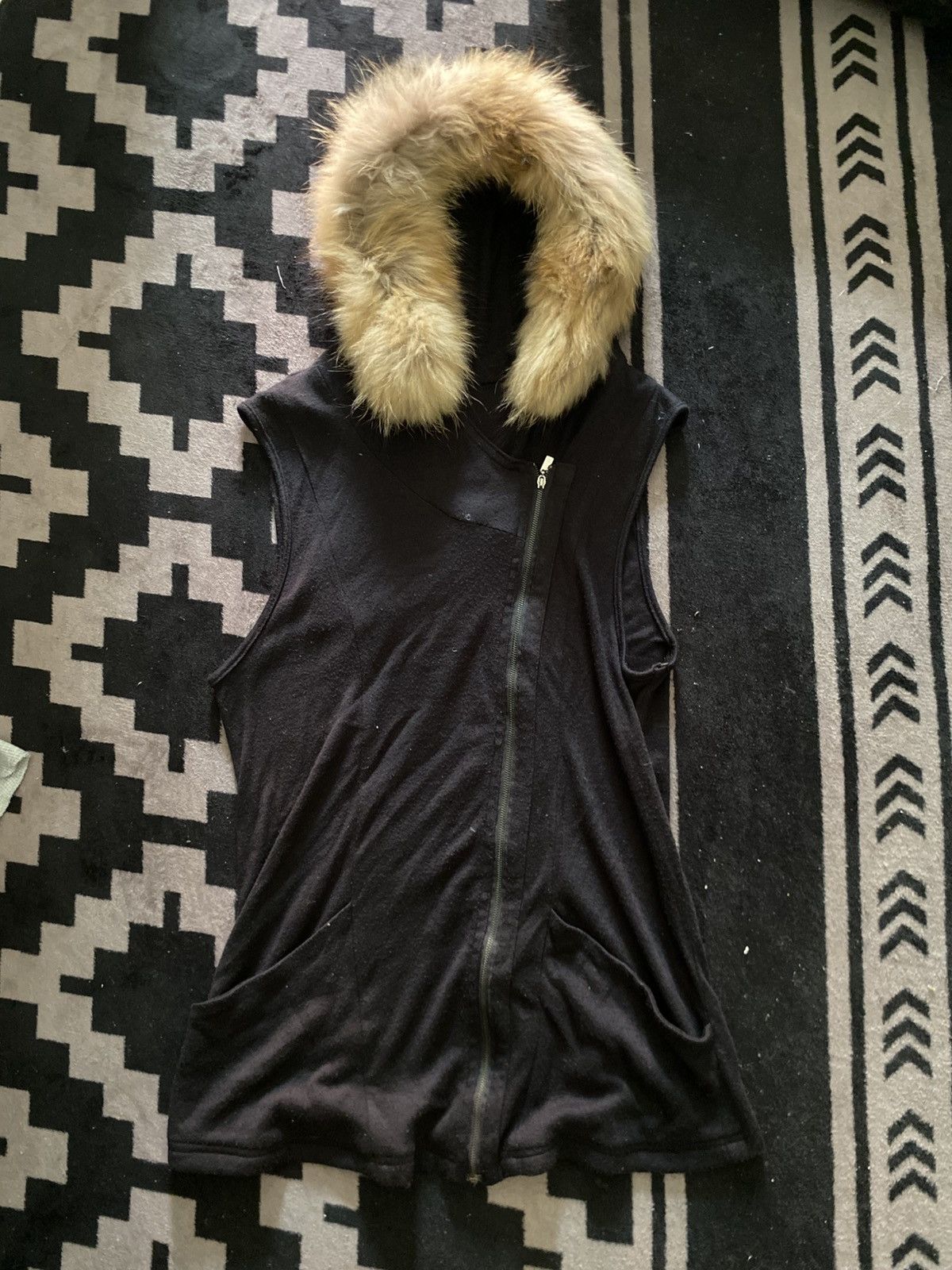 Le Grande Bleu (L.G.B.) Arnaldo bassini faux fur assymmetric punk hoodie Size US M / EU 48-50 / 2 - 1 Thumbnail