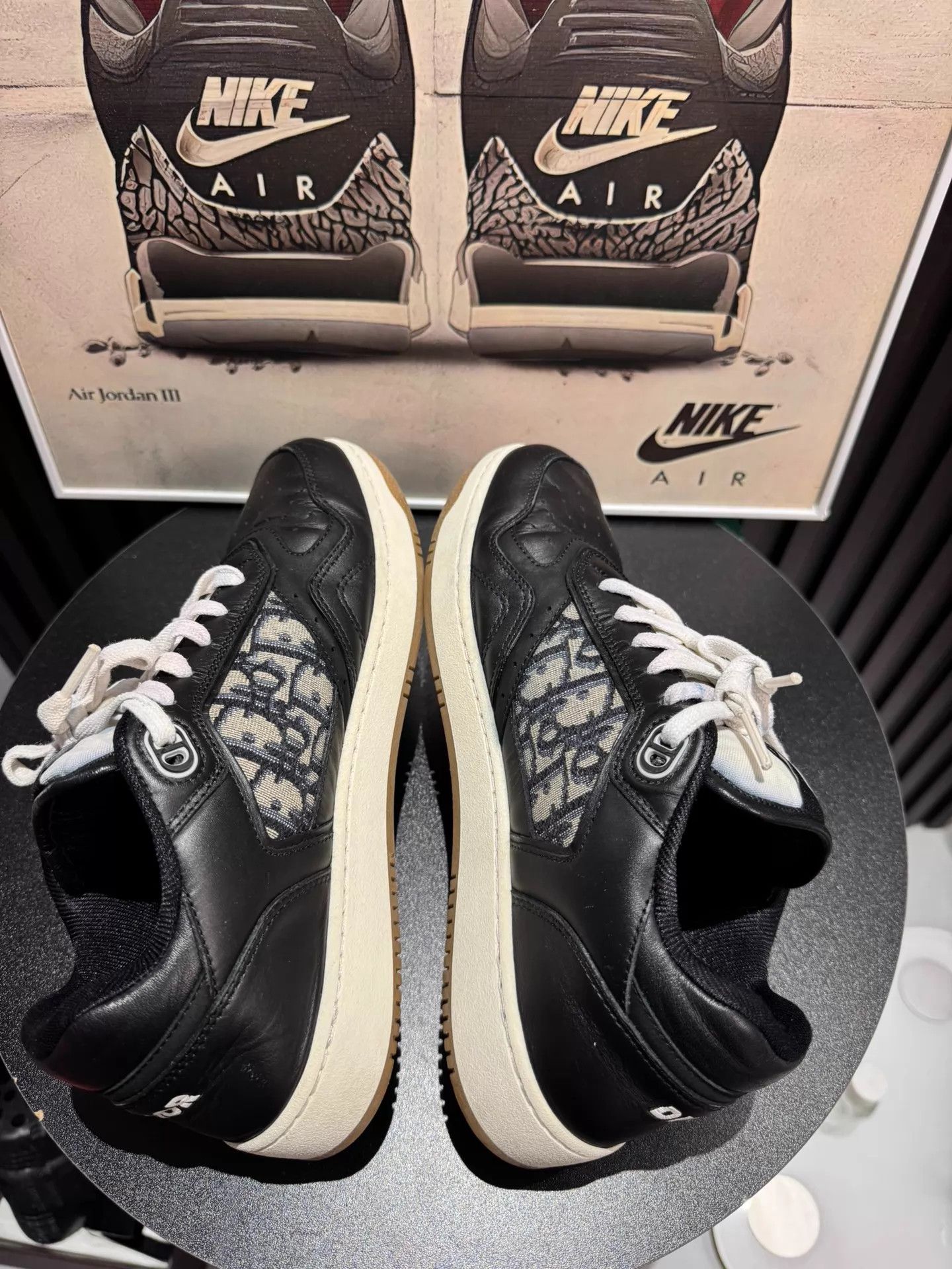 Dior DIOR B27 Leather Fabric Low-Top Sneaker Unisex Black Size US 7 / EU 40 - 5 Thumbnail