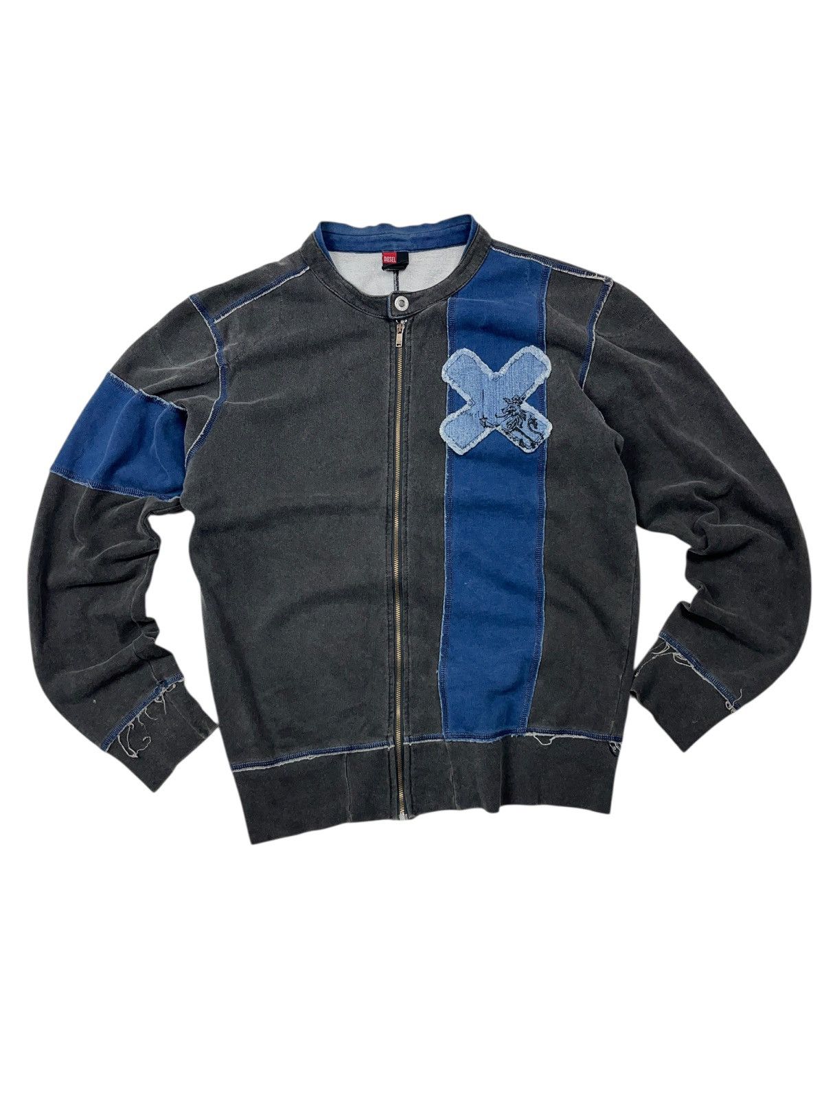 Diesel Vintage y2k Diesel Distressed Style Full Zip Sweatshirt Size US L / EU 52-54 / 3 - 11 Thumbnail