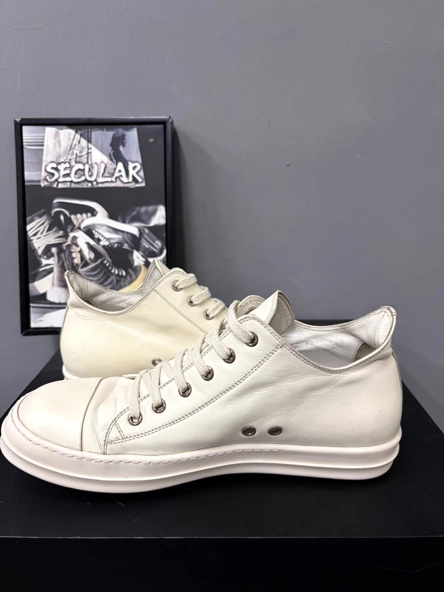 Rick Owens Rick Owens Mainline Milk White Low Sneakers K34 Size US 10.5 / EU 43-44 - 5 Thumbnail