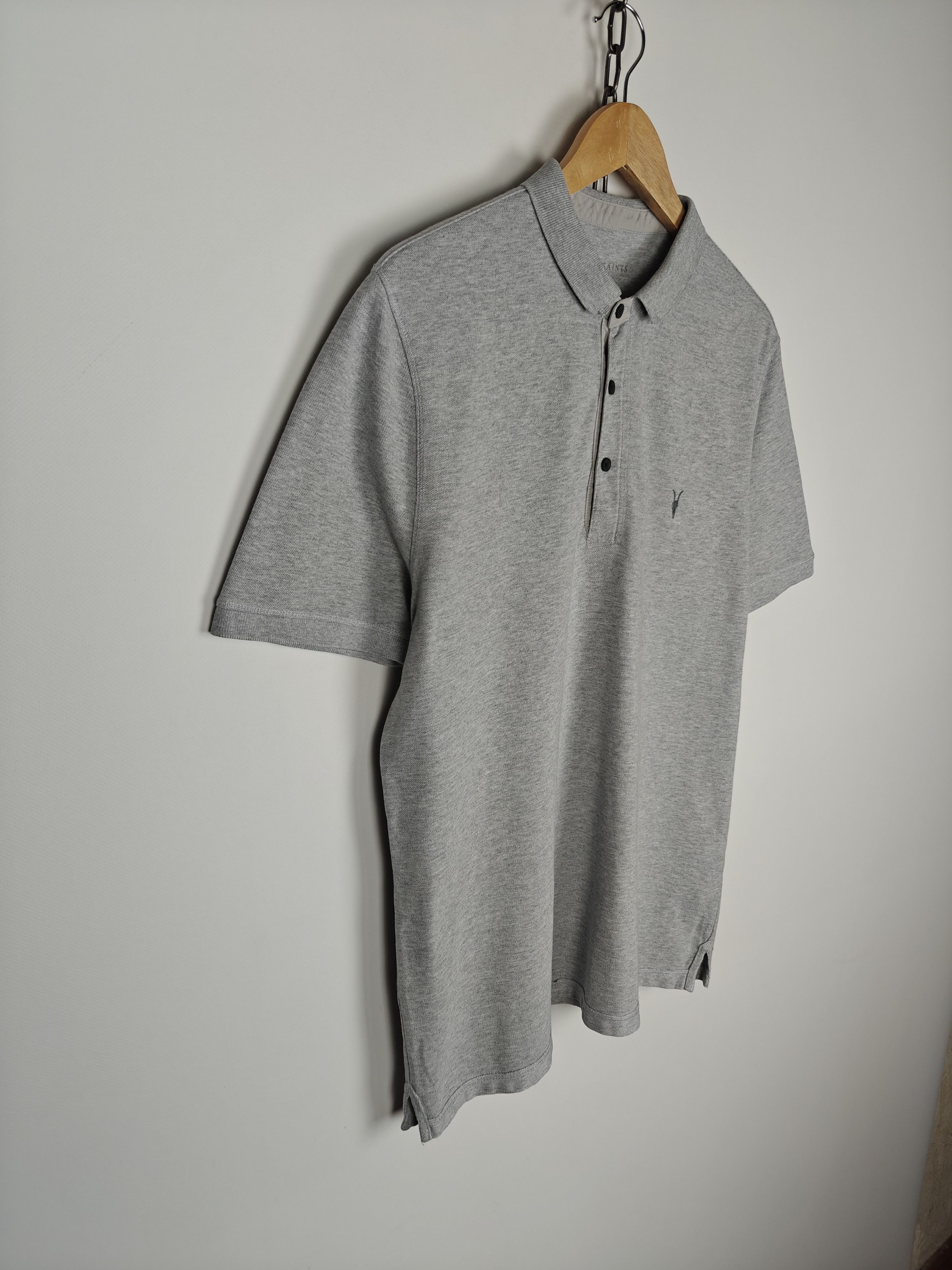 Allsaints Allsaints Reform Polo T-Shirt Cotton Gray size XL Size US XL / EU 56 / 4 - 5 Thumbnail