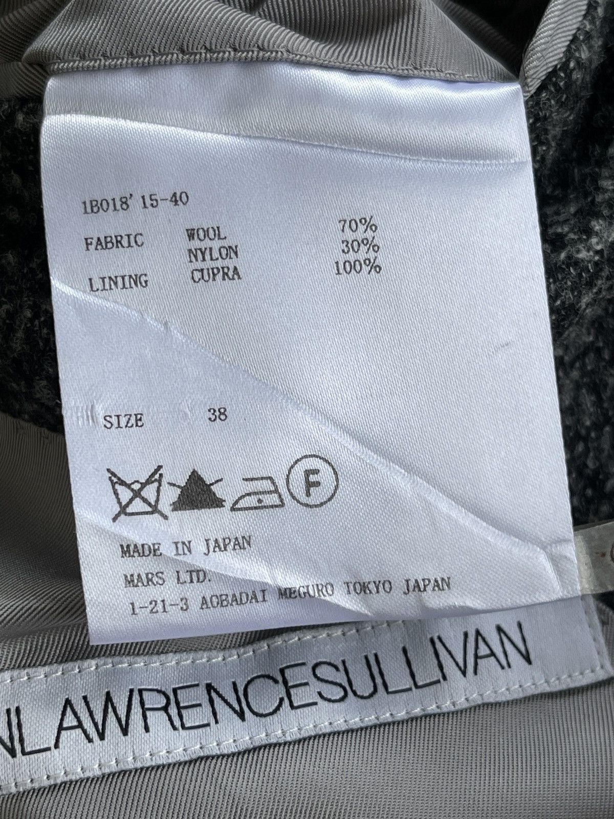 JOHN LAWRENCE SULLIVAN AW15 Wool Blend Coat Grey Size 38S - 5 Thumbnail