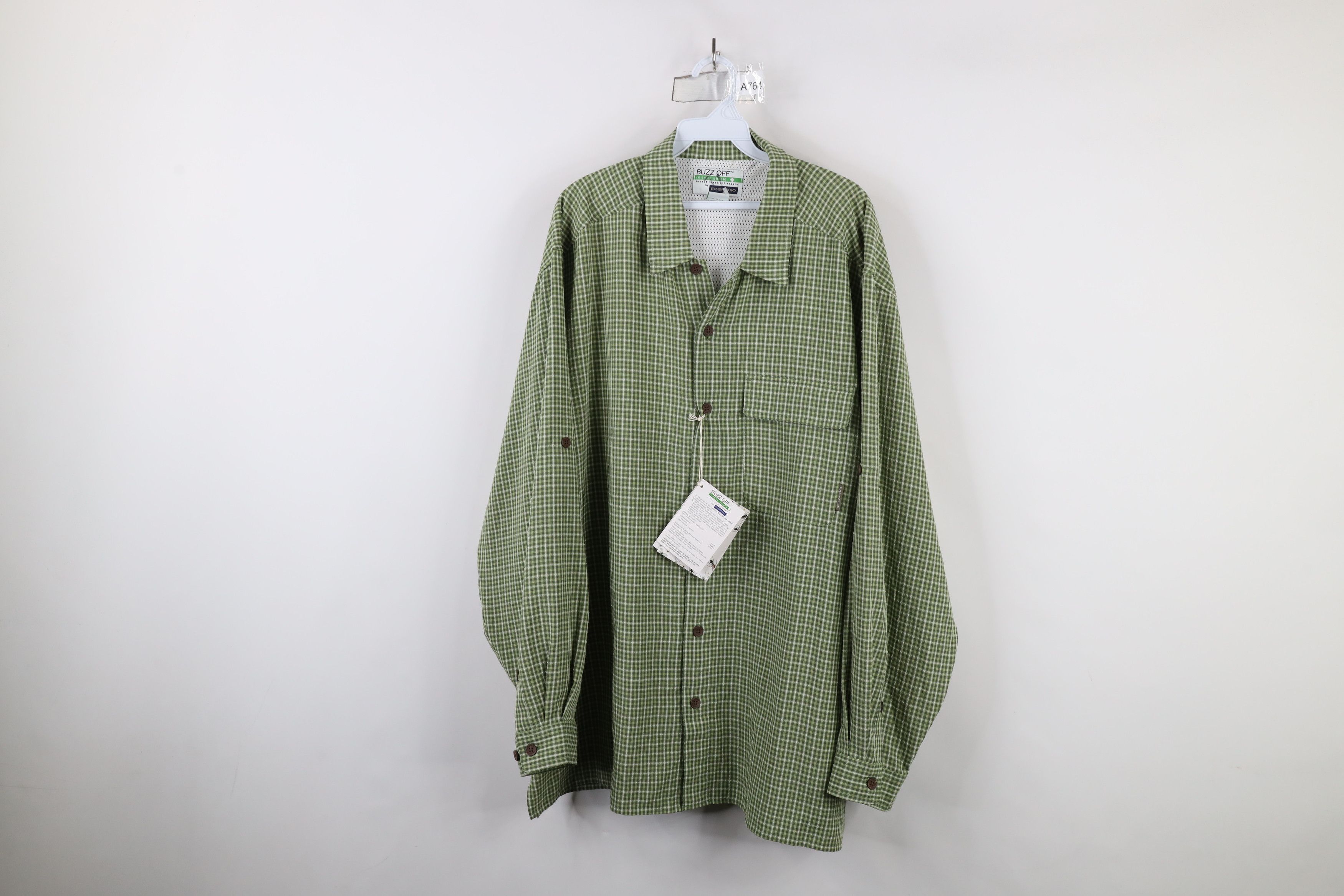 ExOfficio × Vintage Deadstock Vintage ExOfficio Buzz Off Shield Button Shirt Size US XXL / EU 58 / 5 - 1 Thumbnail