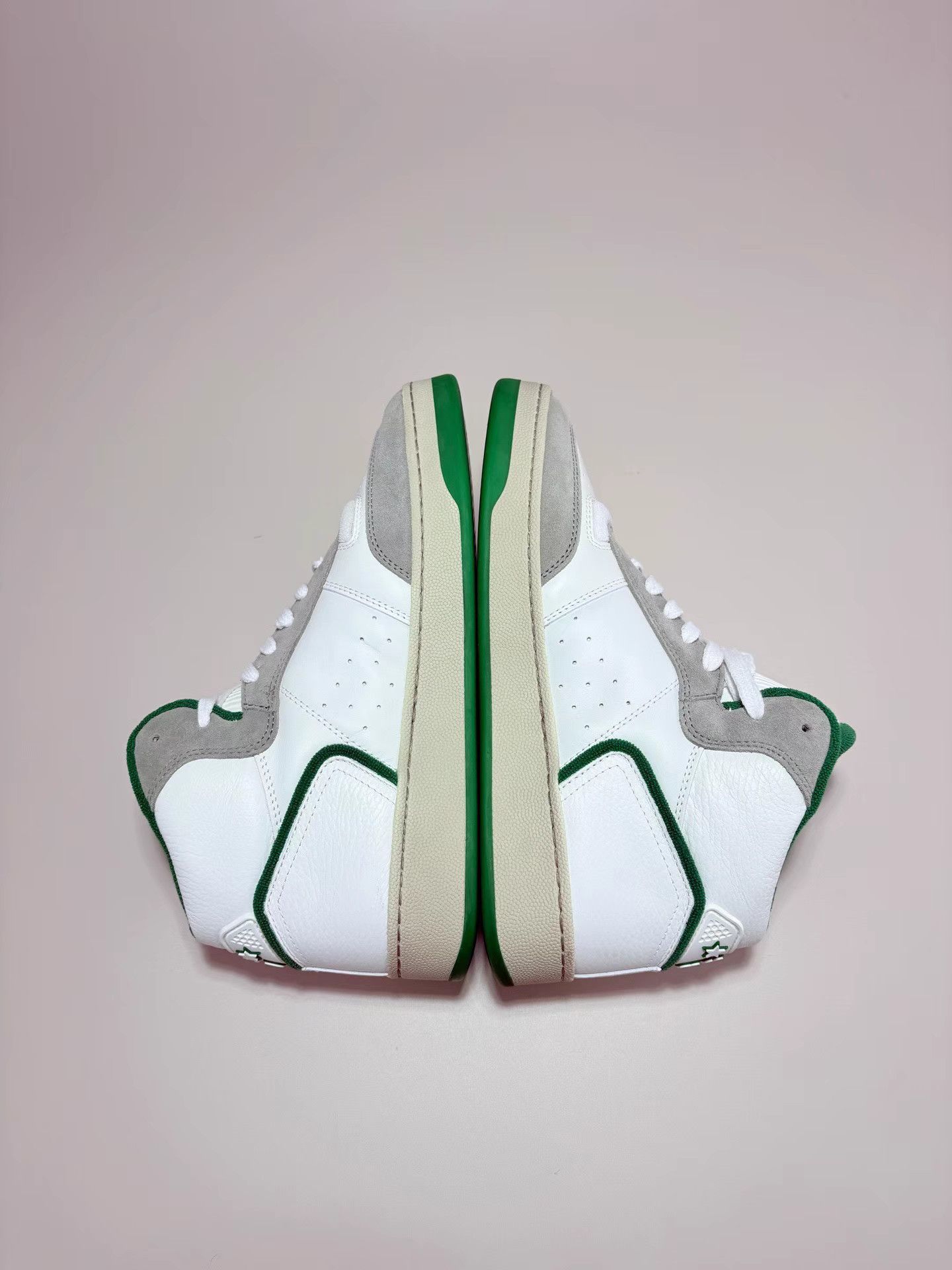 Saint Laurent Paris SAINT LAURENT SLP White & Green Mid-Top Sneakers K1 Size US 7 / EU 40 - 4 Thumbnail