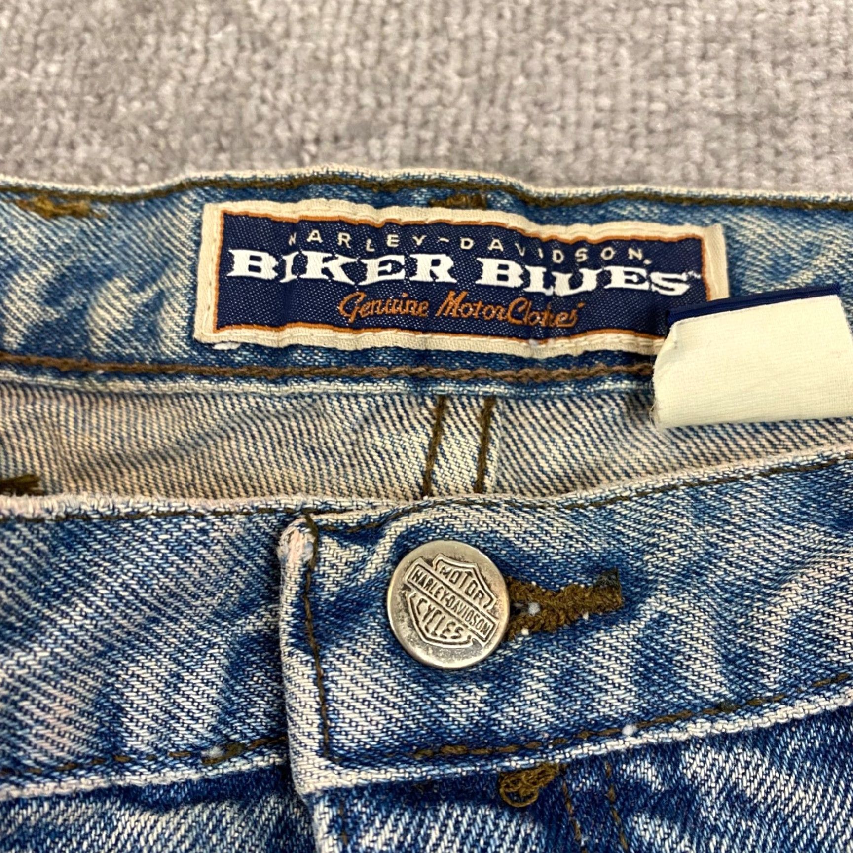 Harley Davidson Harley-Davidson Jeans Mens 33x30 Light Blue Denim Pant USA 31x29.5 5-Pocket Biker Blues Size US 33 - 2 Thumbnail