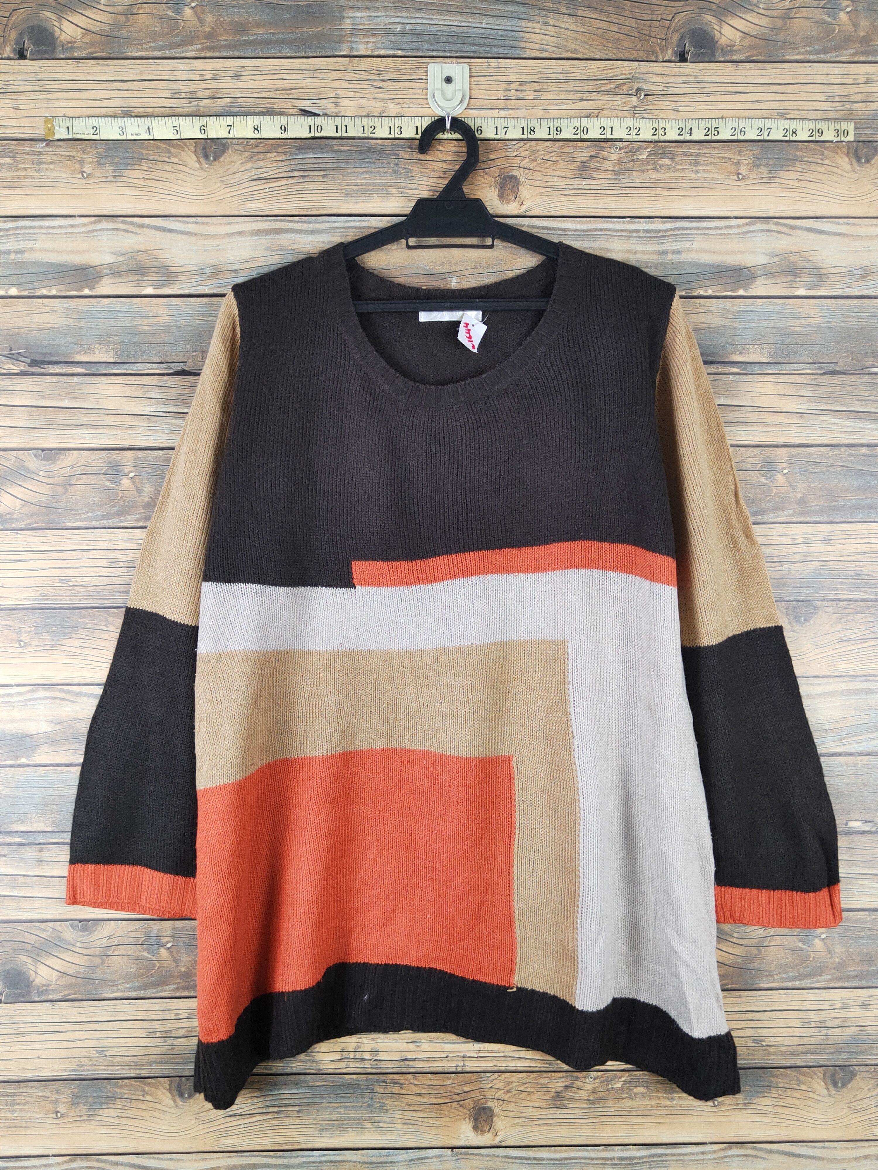 Homespun Knitwear B.K.M.S Brown Knitwear Blouses #W1644 Size XL / US 12-14 / IT 48-50 - 1 Thumbnail