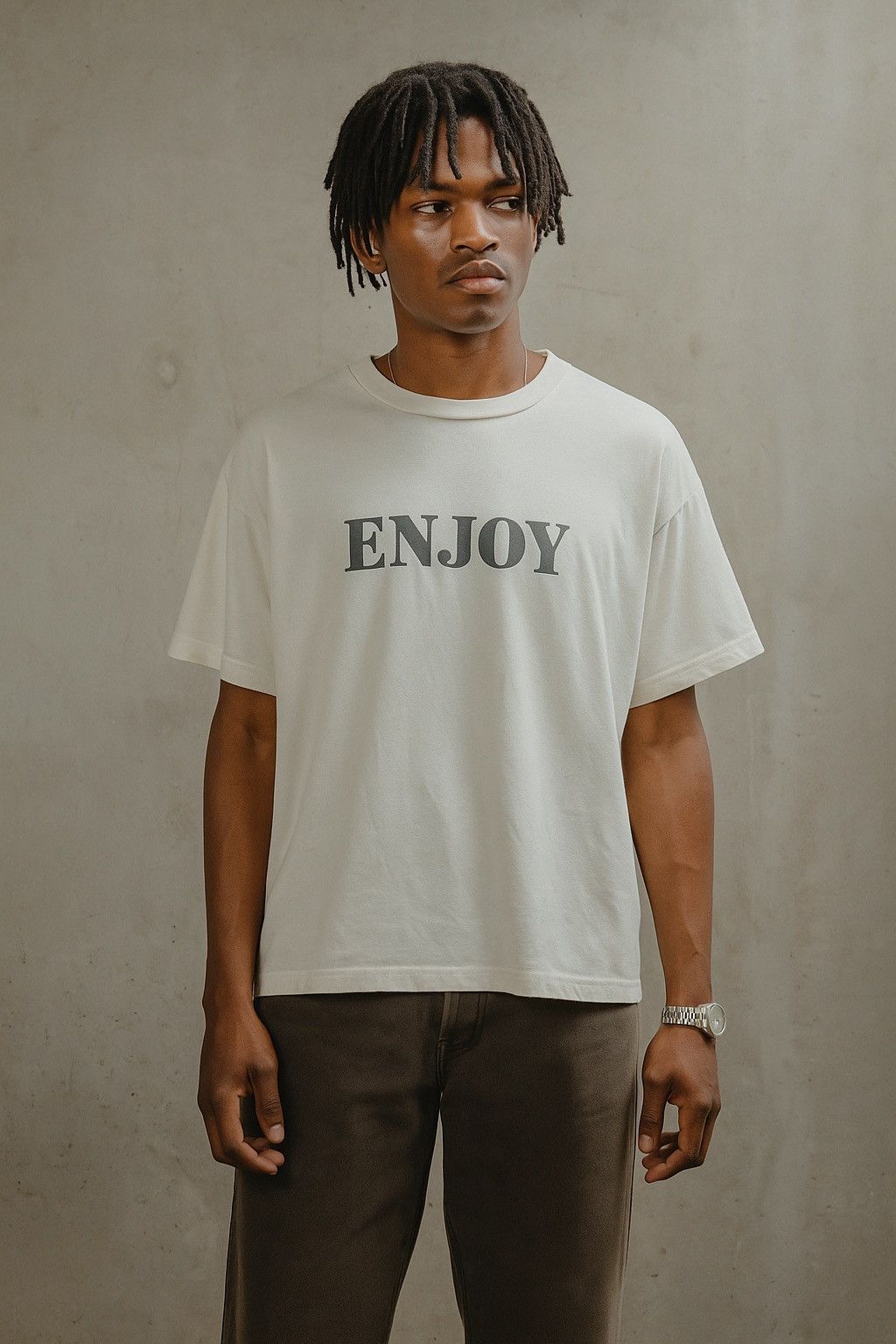 Vintage Vintage ENJOY T-Shirt Size L / US 10 / IT 46 - 2 Thumbnail
