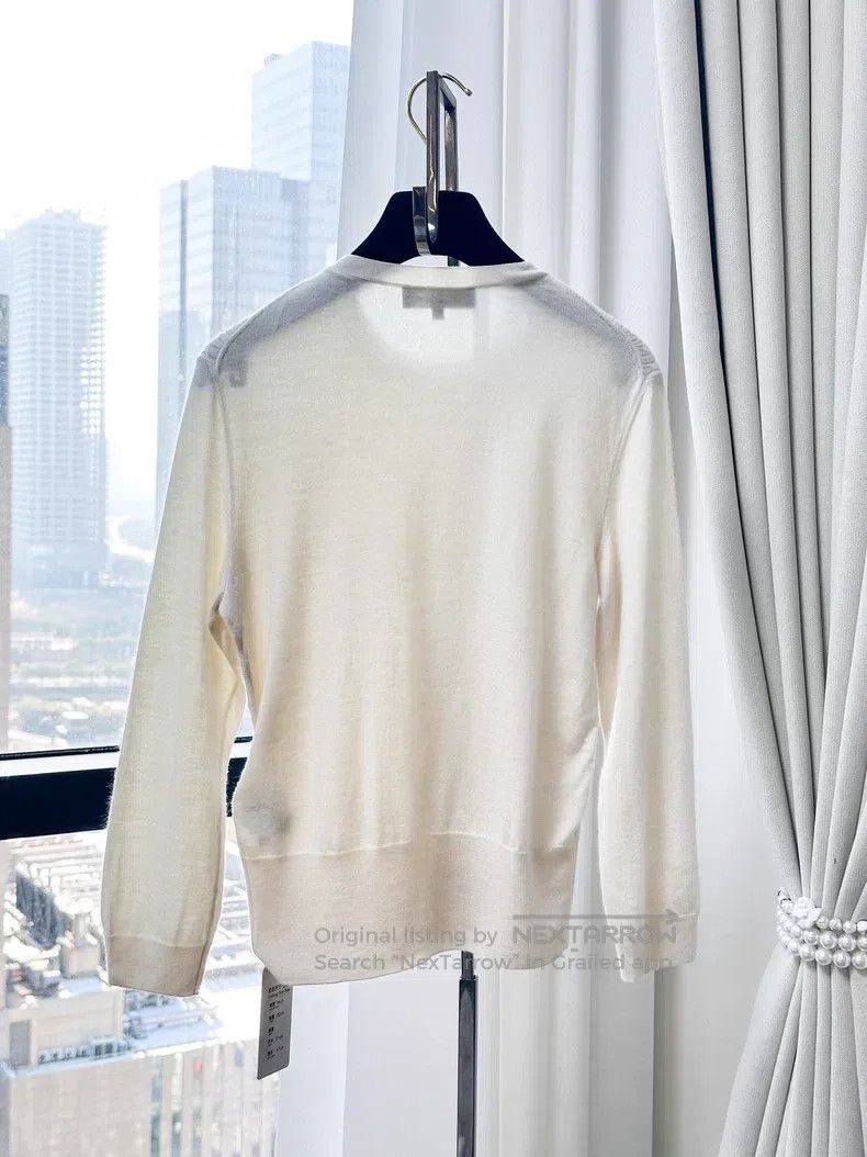 Loro Piana Loro Piana Off-white long-sleeve cashmere cable knit top Size XS / US 0-2 / IT 36-38 - 2 Thumbnail
