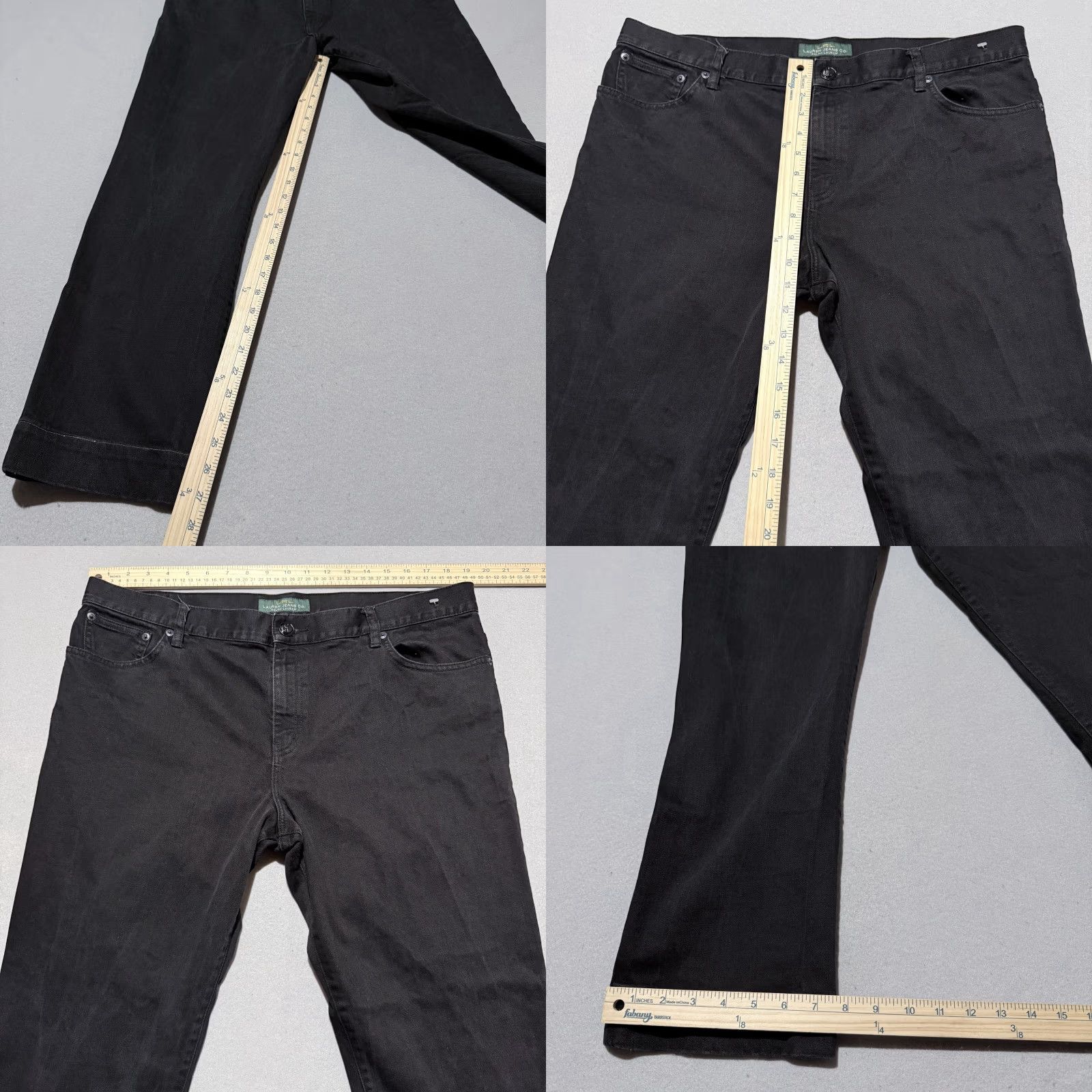 Denime LRL Lauren Jeans Co. Boyfriend Jeans Women's Black Denim Pockets Classic - 14 Size 36" / US 14 / IT 50 - 9 Thumbnail