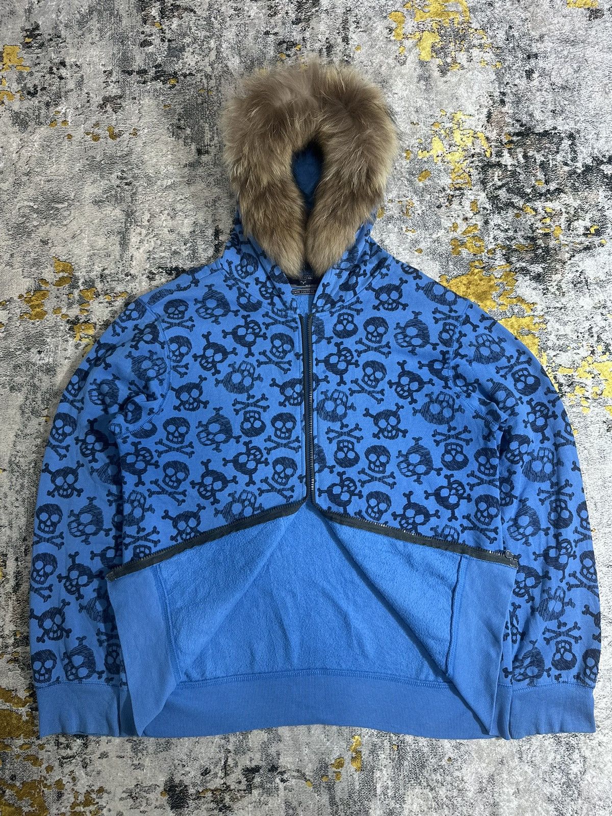 Japanese Brand AOP SKULL DRESSED TO KILL FUR ZIP HOODIE IFSIXWASNINE STYLE Size US L / EU 52-54 / 3 - 5 Thumbnail