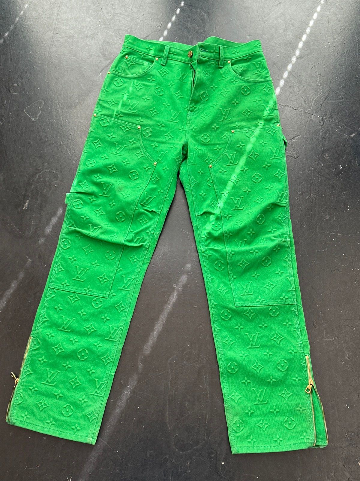 Pre-owned Louis Vuitton Lv Green Carpenter Pants