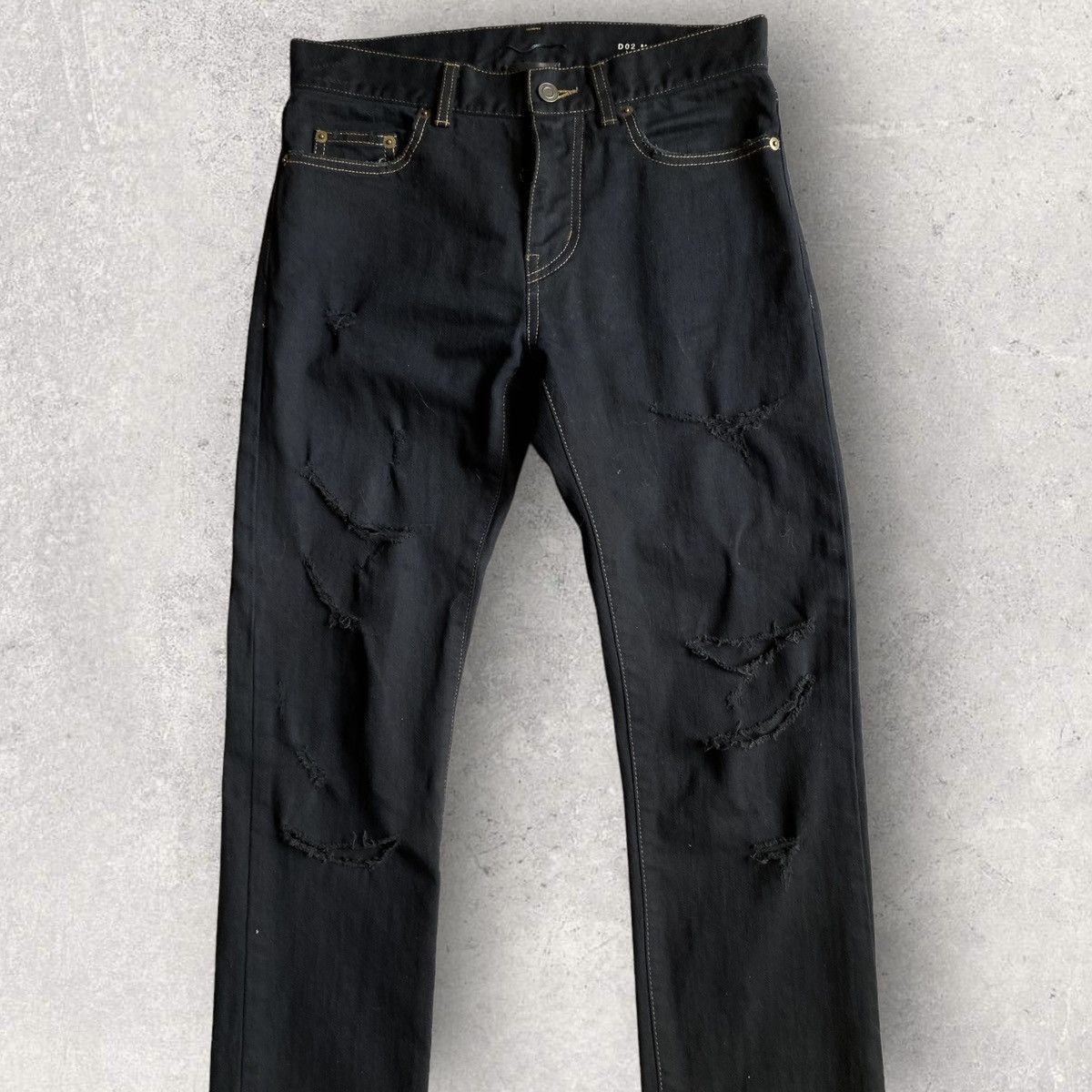 Hedi Slimane × Saint Laurent Paris SLP Trash Denim Black Chain Size US 30 / EU 46 - 1 Thumbnail