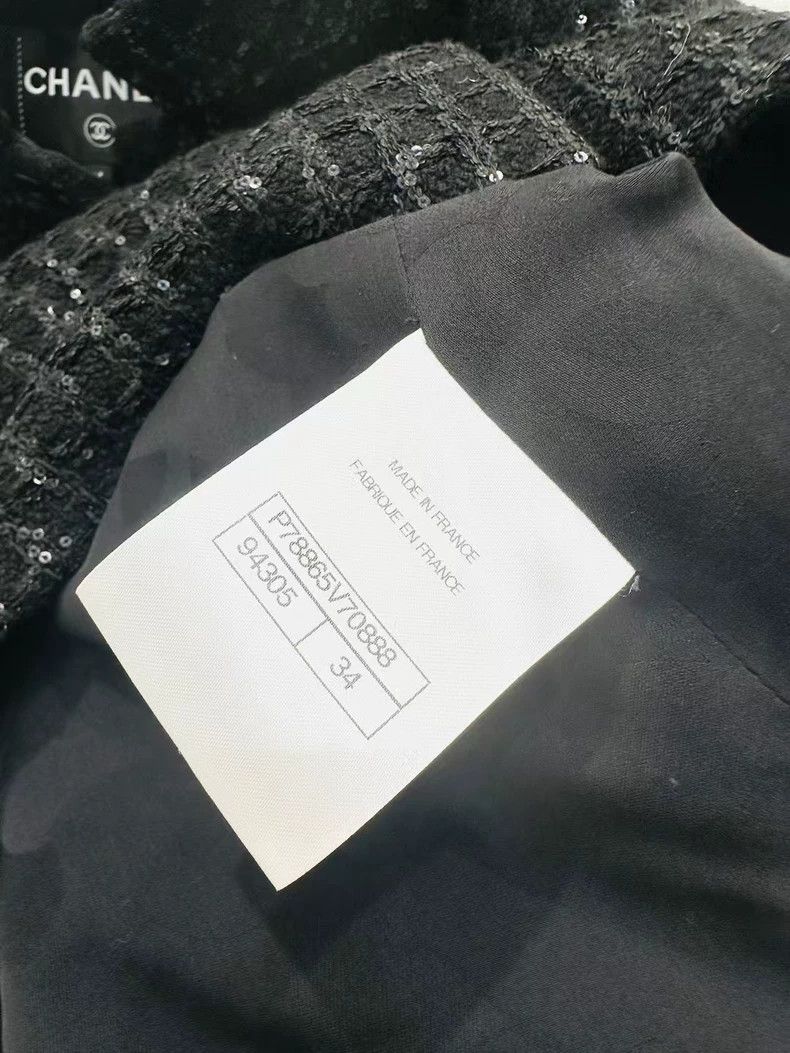Chanel Chanel 25C black dark checkered sequin single-breasted twe Size XXS / US 00 / IT 34 - 5 Thumbnail