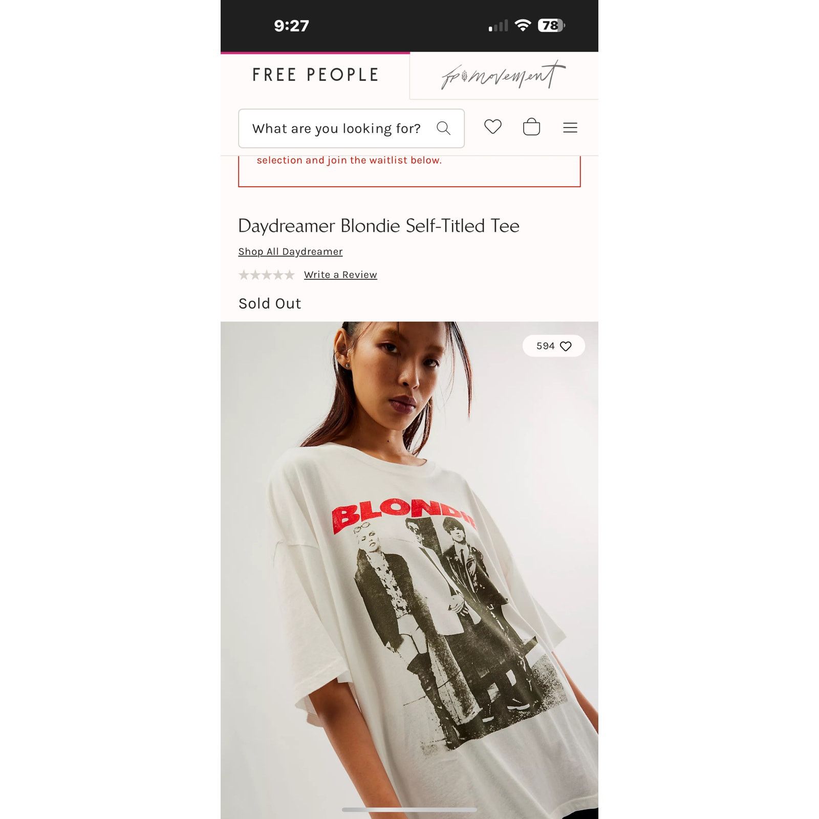 Daydreamer DAYDREAMER Blondie Self-Titled Tee One Size P2P 27” New Size ONE SIZE - 6 Thumbnail