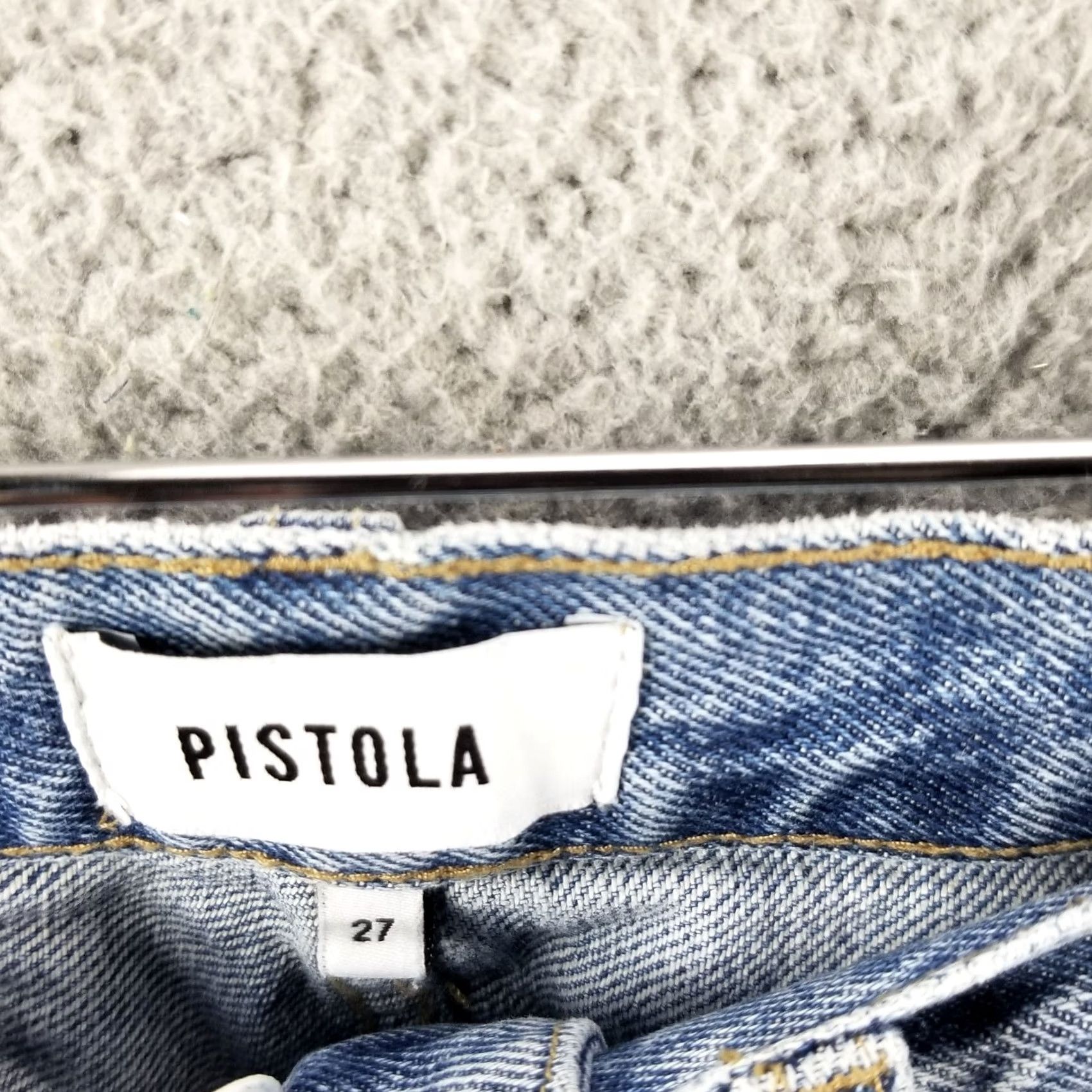 Pistola Pistola Charlie High Waist Jeans In Crawford 27X26 Distressed Jeans Women 27 Color Blue Cropped Distressed Womens Size 27" / US 4 / IT 40 - 2 Thumbnail