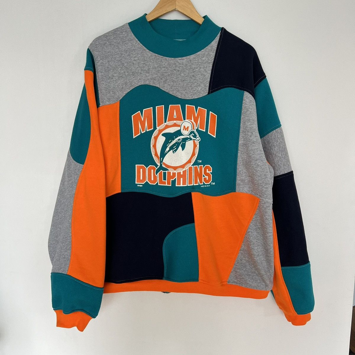 Vintage Custom Upcycled Miami Dolphins Patchwork Sweatshirt Size US XL / EU 56 / 4 - 1 Thumbnail