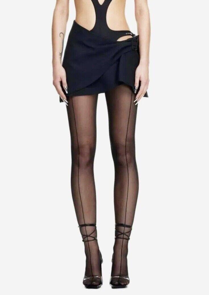 H&M × Japanese Brand × Mugler Mugler H&M Wool Mini Skirt Y2K Size 32" / US 10 / IT 46 - 1 Thumbnail