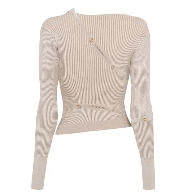 Jacquemus o1g2r1mq1024 Cardigan in Light Beige Size XS / US 0-2 / IT 36-38 - 2 Thumbnail