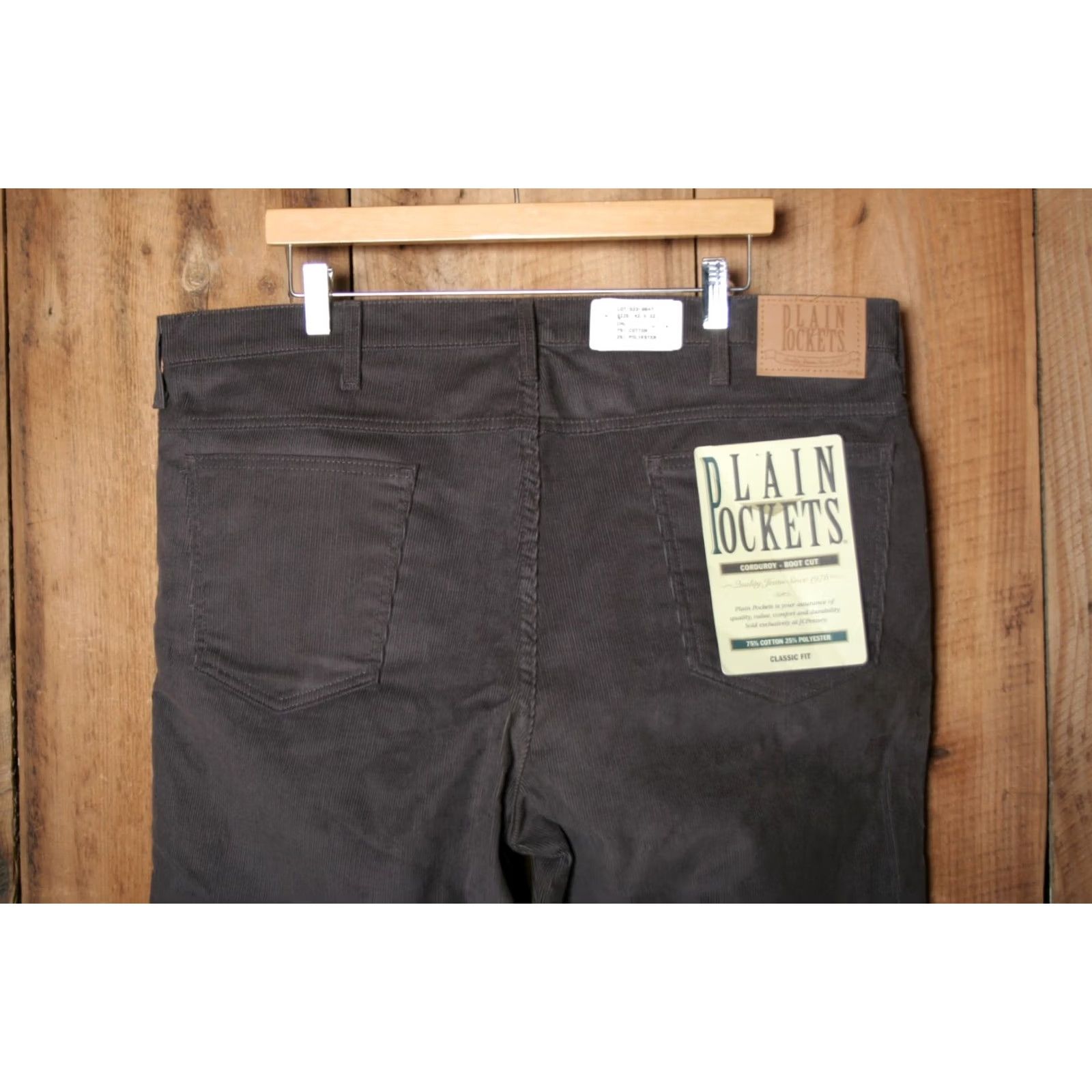 JCPenney VINTAGE JCPenney Pants Bootcut Corduroy Gray 42x32 Mens Regular Wide Trouser Jeans 42x32 Mens Bootsuit? Size 42R - 4 Thumbnail