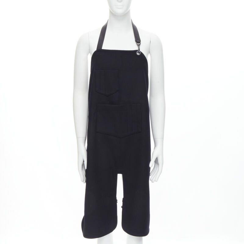 Balenciaga BALENCIAGA Runway black wool leather strap buckle apron dungaree Size M / US 6-8 / IT 42-44 - 1 Thumbnail